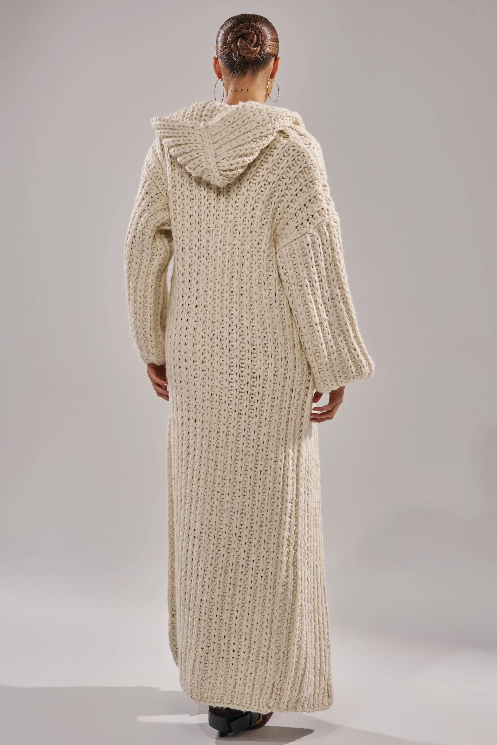 COZY CROCHET LONG HOODED CARDIGAN sold by AKIRA product image thumbnail 5