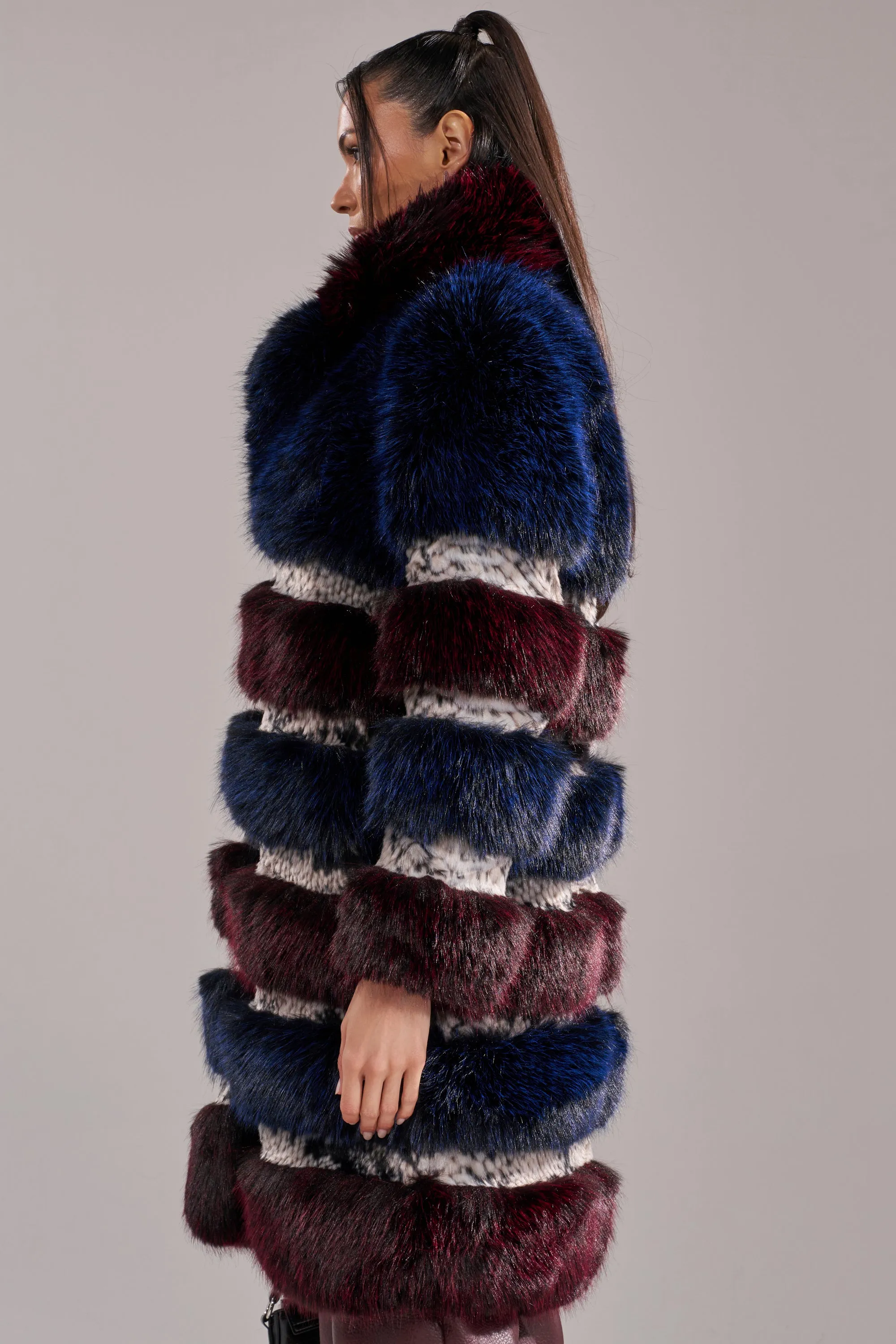 EGO PANELED FAUX FUR COAT sold by AKIRA product image thumbnail 4