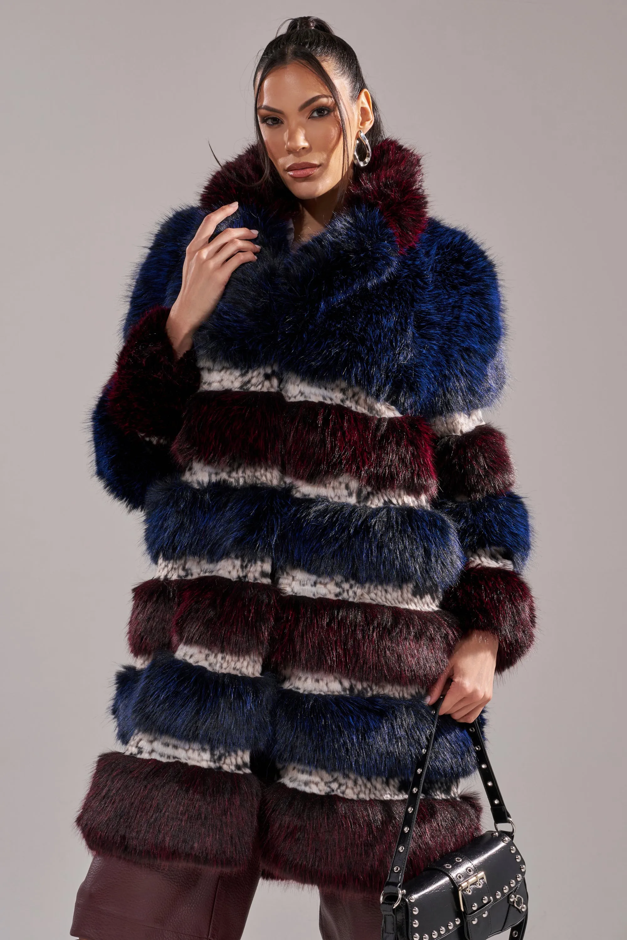 EGO PANELED FAUX FUR COAT sold by AKIRA product image thumbnail 2