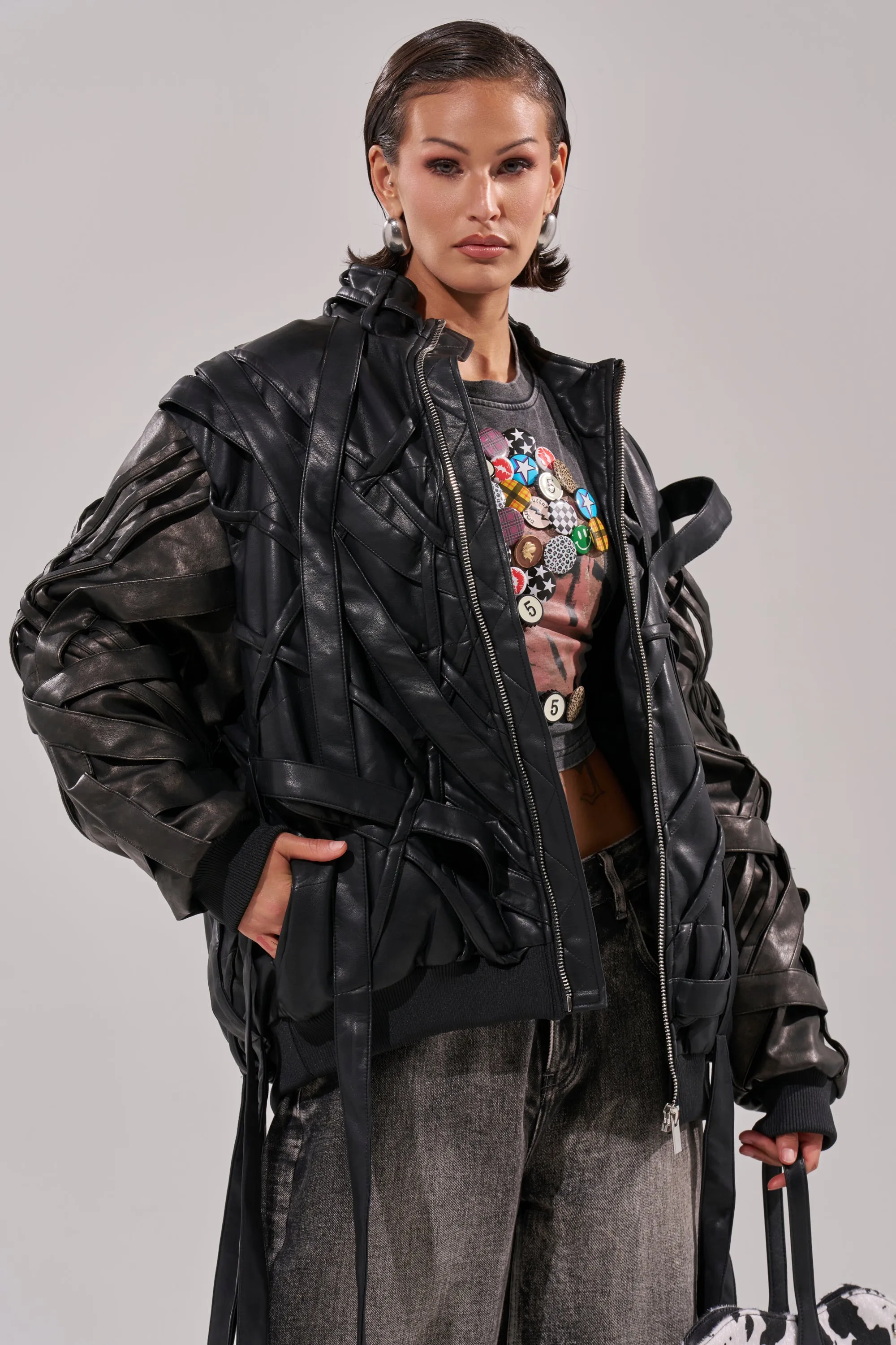 LOCKED IN STRAP BOMBER sold by AKIRA product image thumbnail 2