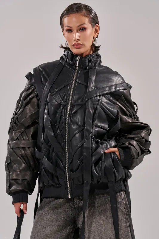 LOCKED IN STRAP BOMBER sold by AKIRA