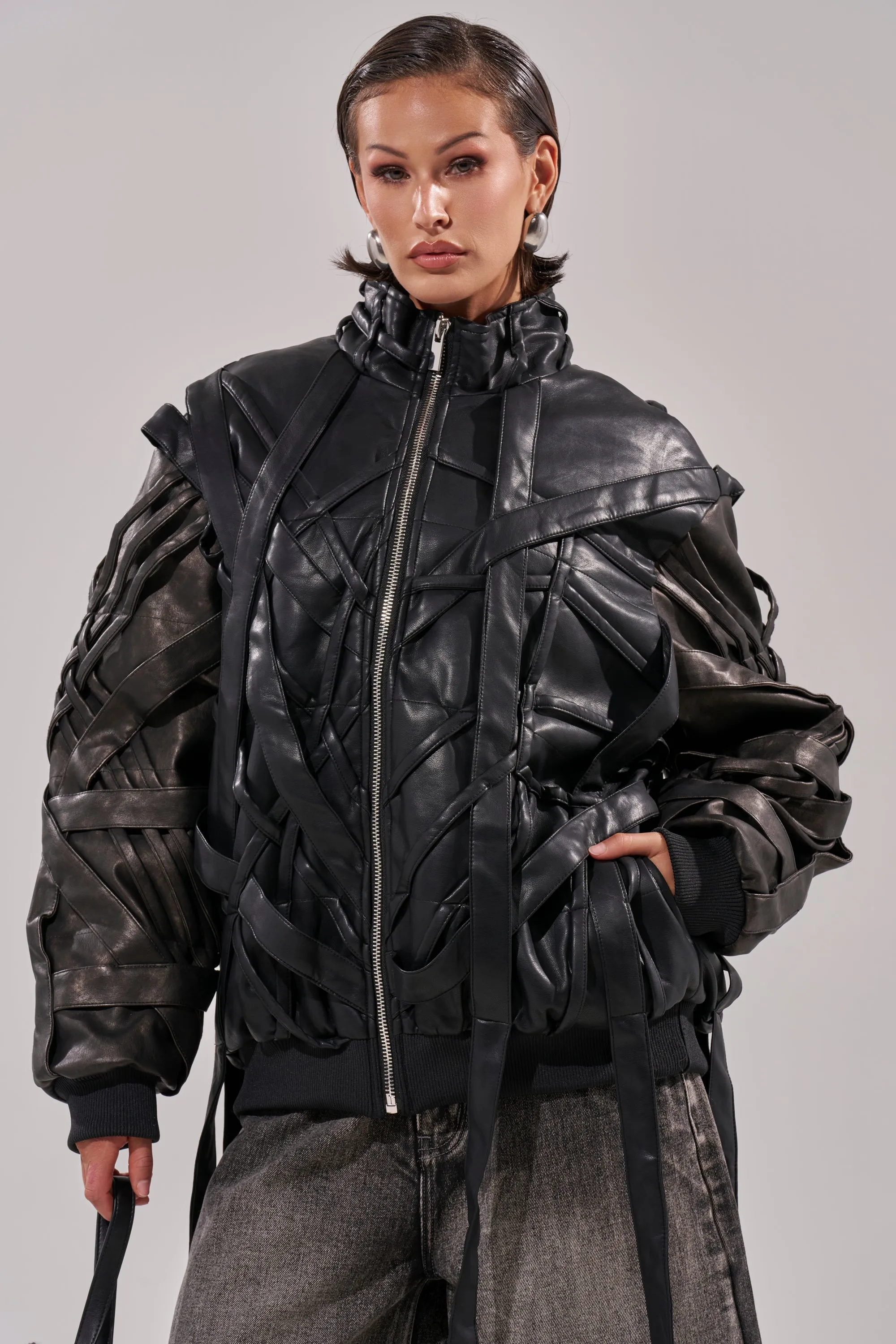 LOCKED IN STRAP BOMBER sold by AKIRA