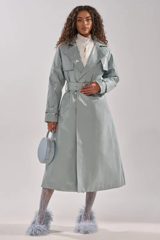 LOCKED AND LOADED PATENT TRENCH sold by AKIRA