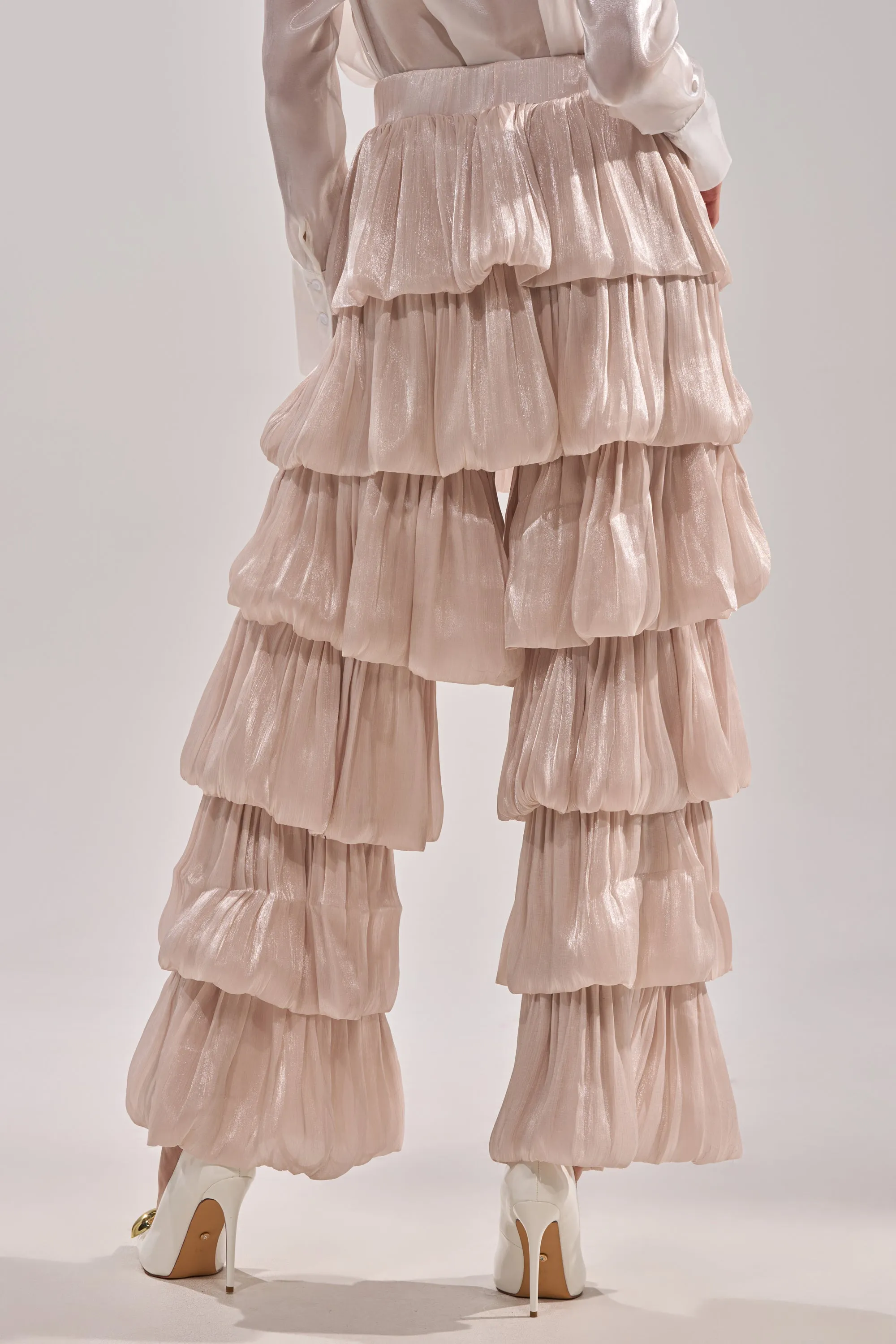 STAR OF THE NIGHT FLOUNCY PANT IN IVORY sold by AKIRA product image thumbnail 5