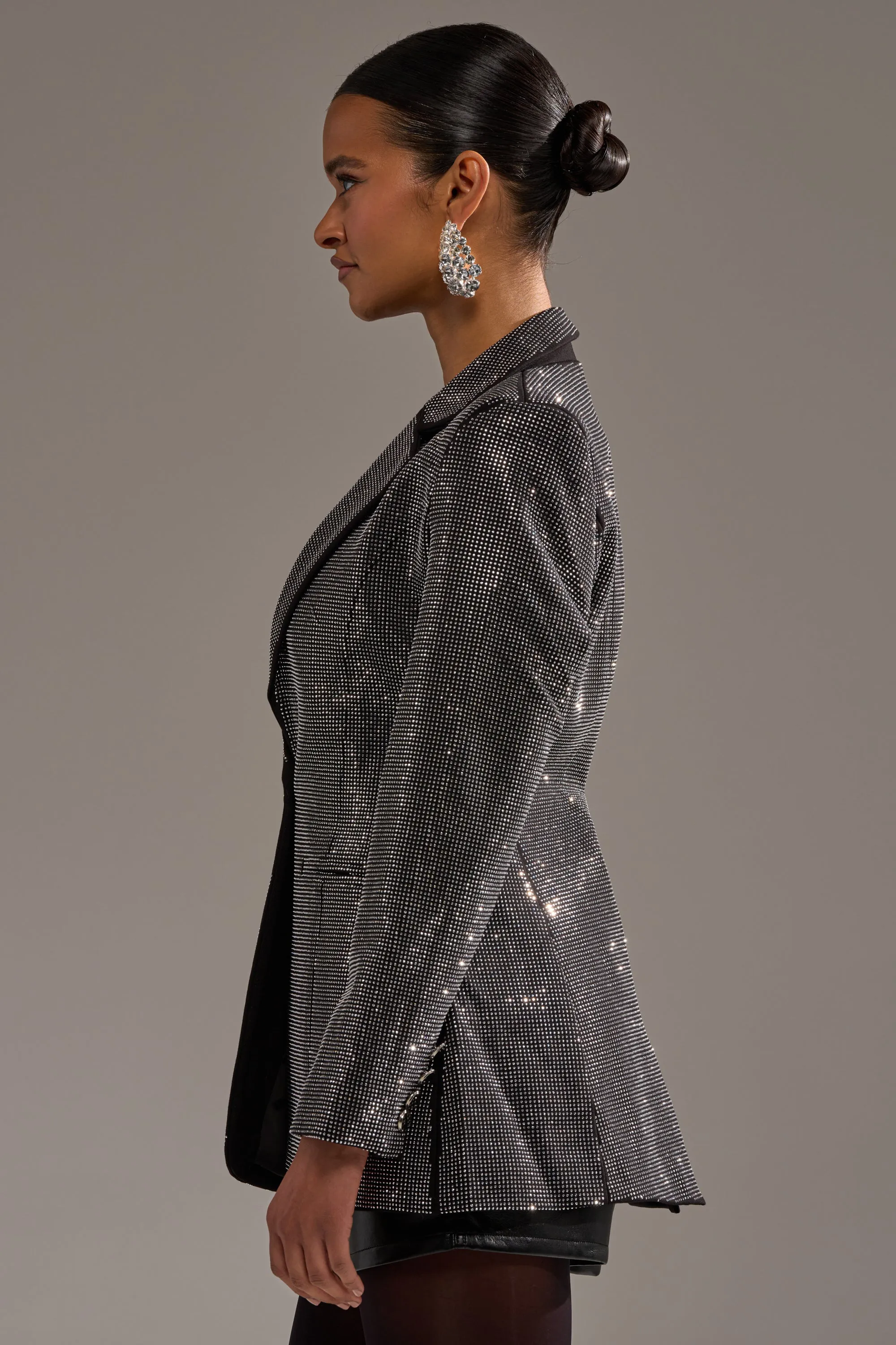 MORE CHAMPAGNE PLEASE BACKLESS RHINESTONE BLAZER sold by AKIRA product image thumbnail 4