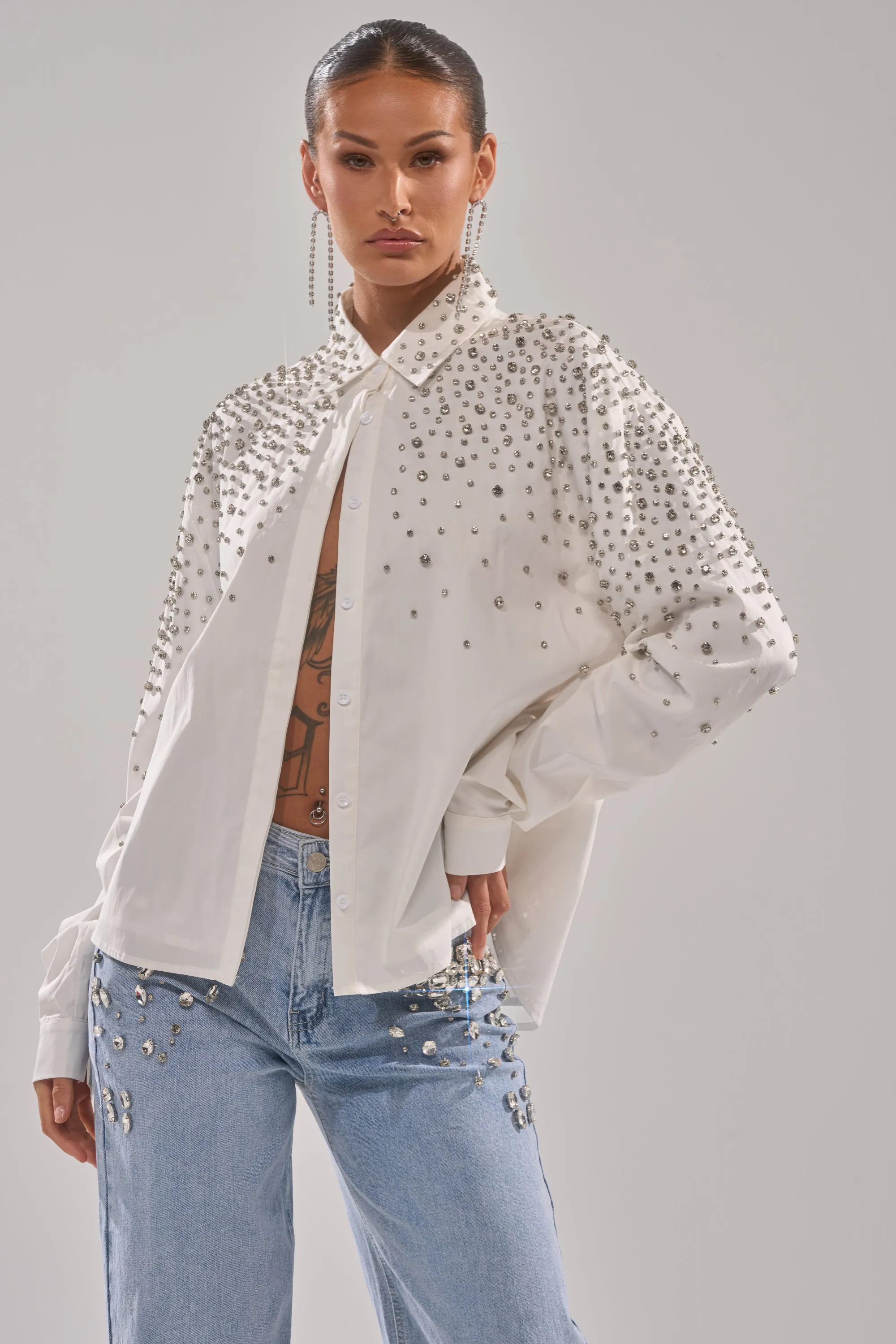 DIAMONDS FOREVER BUTTON DOWN sold by AKIRA