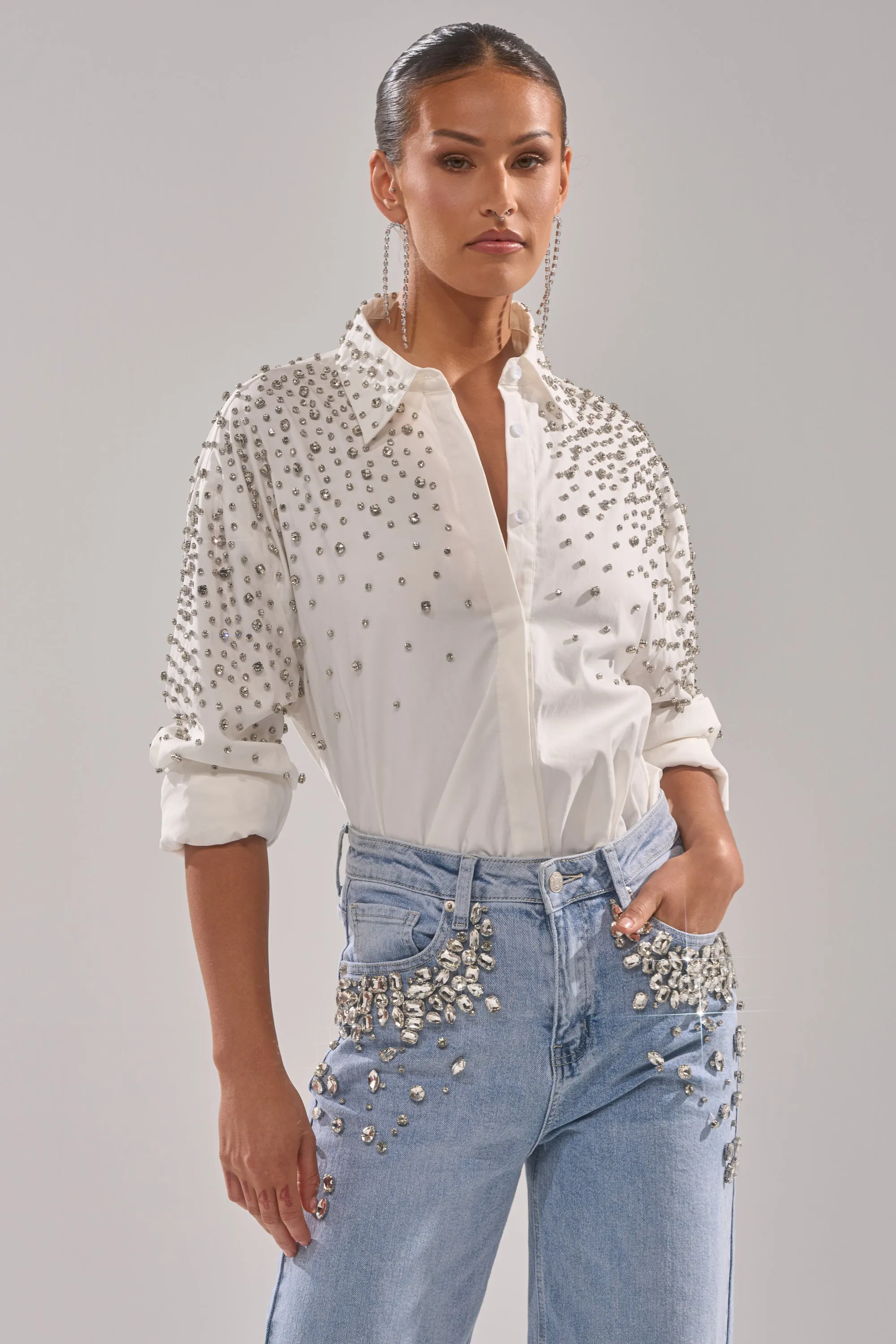 DIAMONDS FOREVER BUTTON DOWN sold by AKIRA product image thumbnail 4