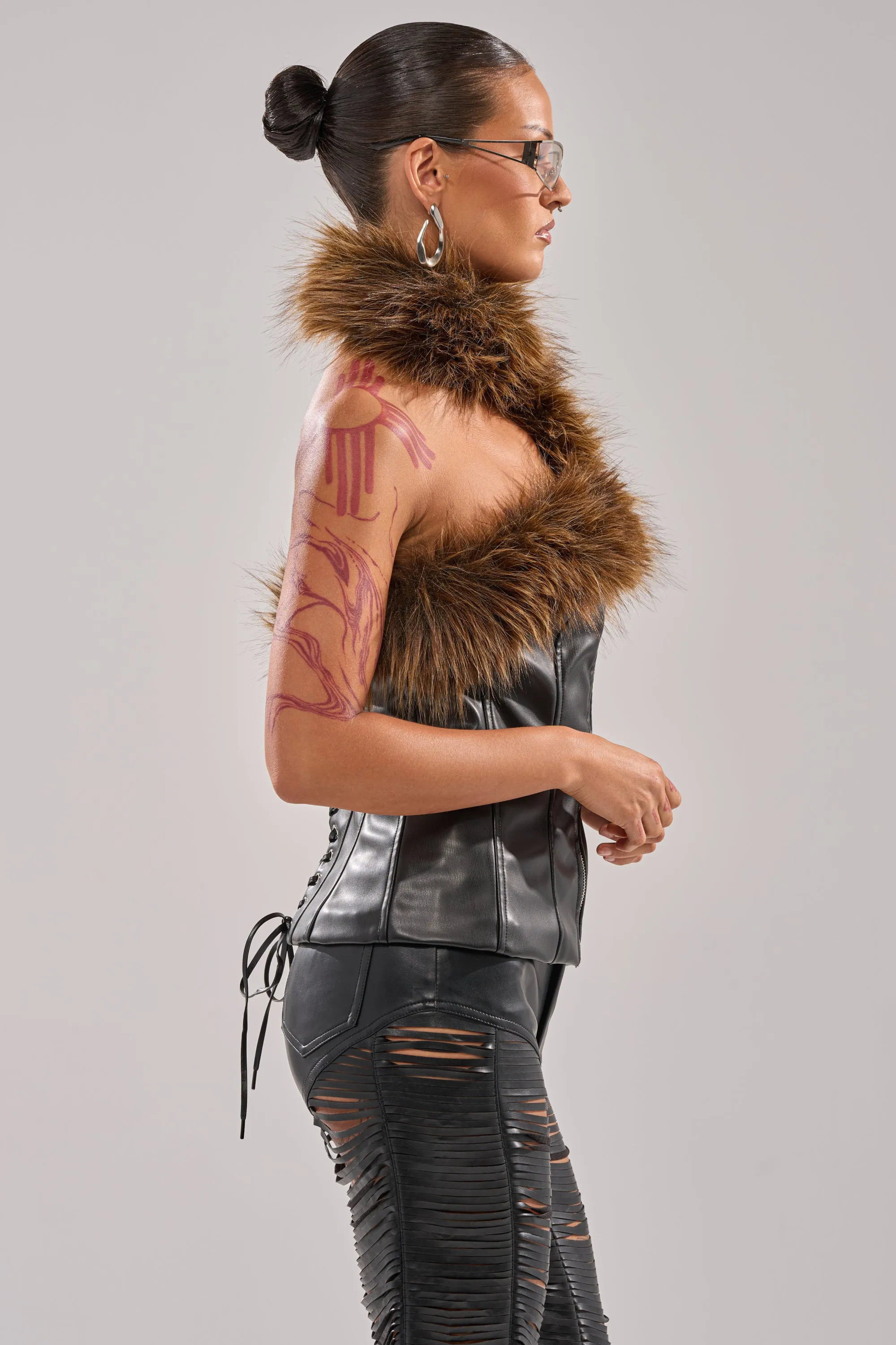 ARE YOU FOR REAL FUR TRIM CORSET sold by AKIRA product image thumbnail 3