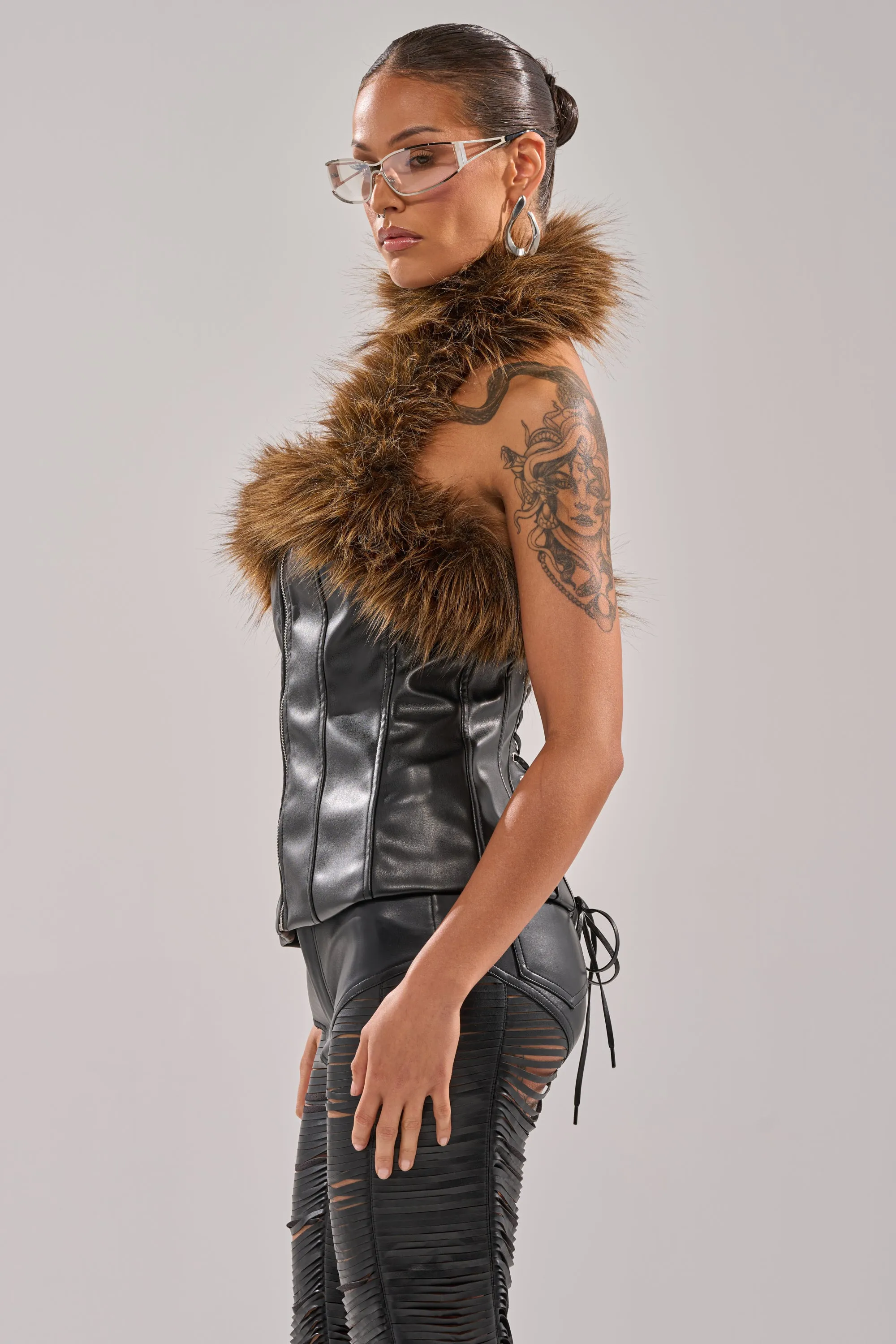 ARE YOU FOR REAL FUR TRIM CORSET sold by AKIRA product image thumbnail 5