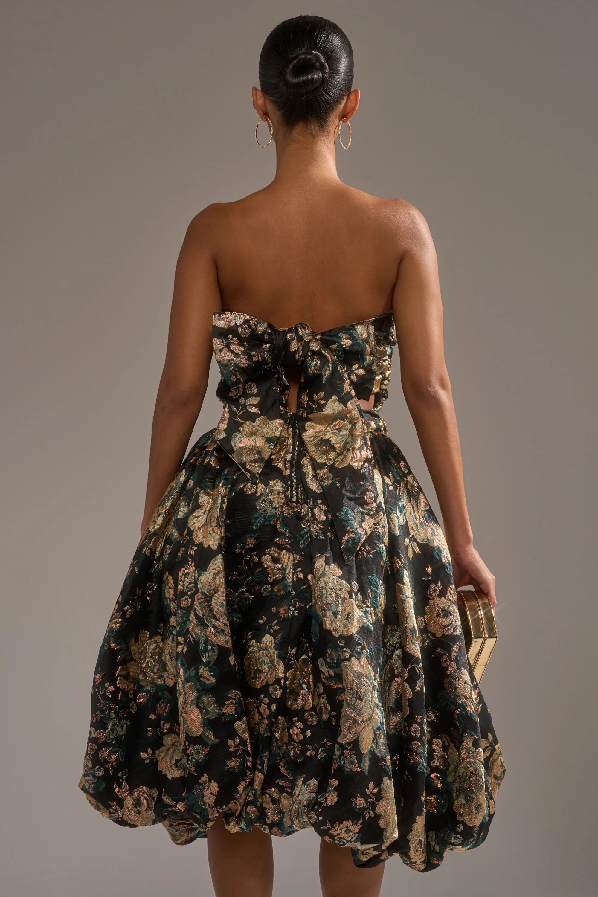 DRESSED TO IMPRESS BROCADE MIDI DRESS sold by AKIRA product image thumbnail 5