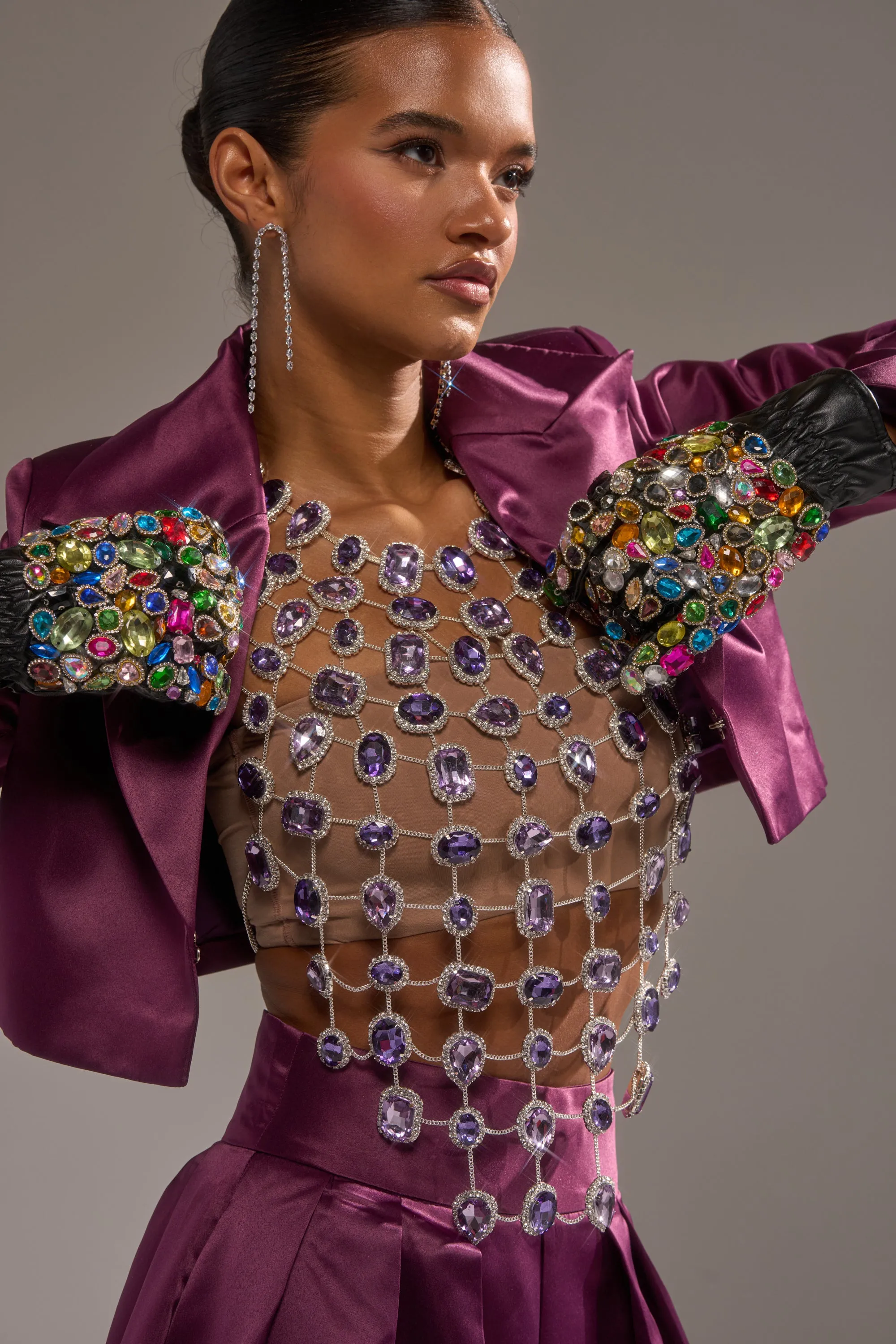 LOVER GIRL RHINESTONE CHAIN TOP sold by AKIRA