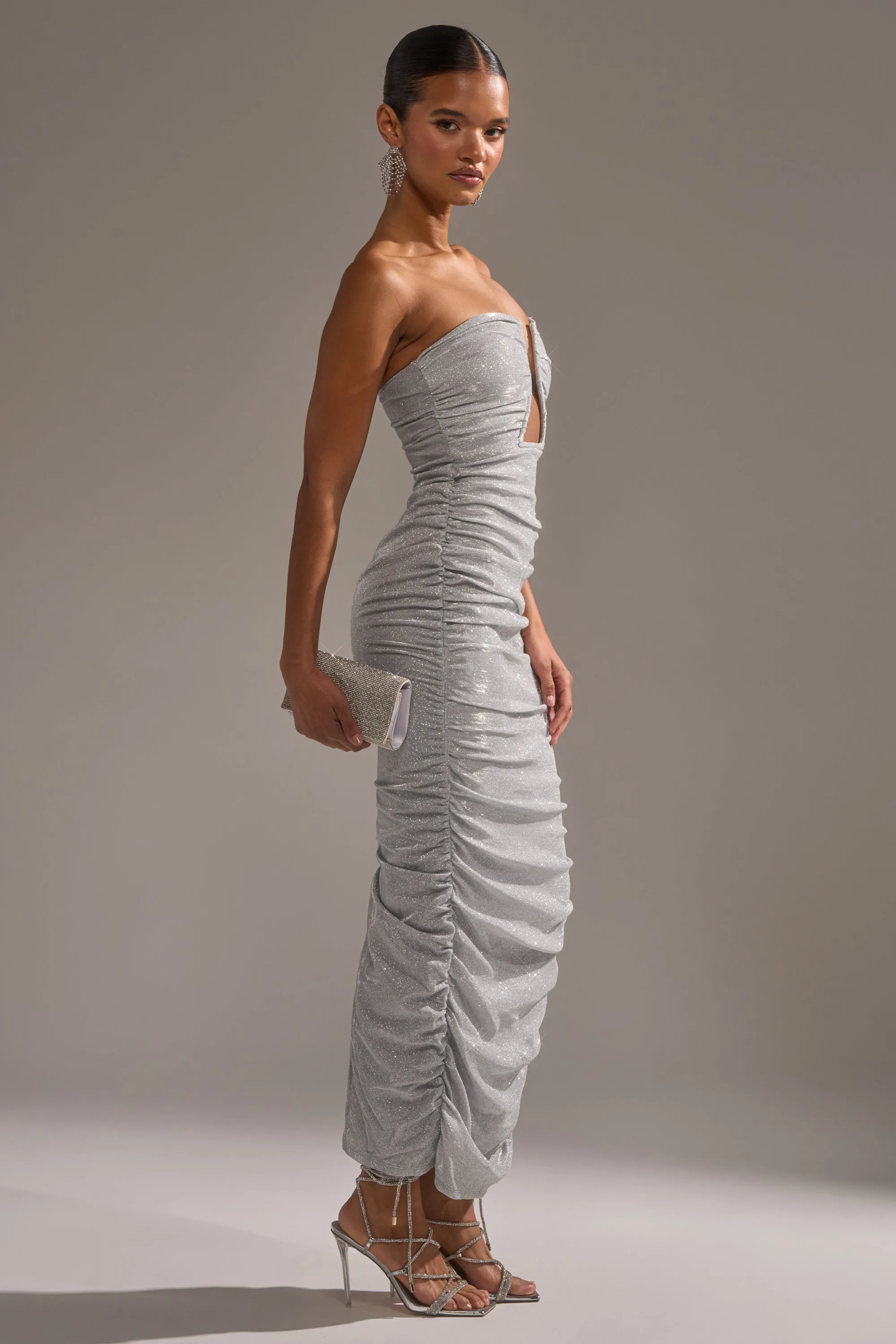 CANT GET ENOUGH SLINKY RUCHED MAXI DRESS sold by AKIRA product image thumbnail 4