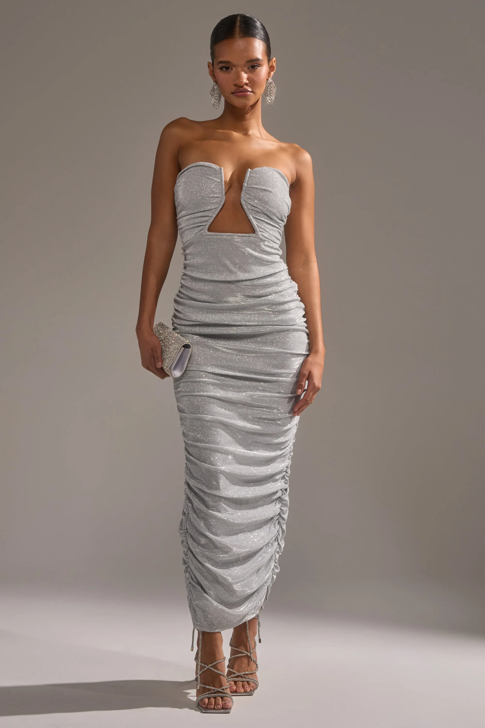 CANT GET ENOUGH SLINKY RUCHED MAXI DRESS sold by AKIRA product image thumbnail 3