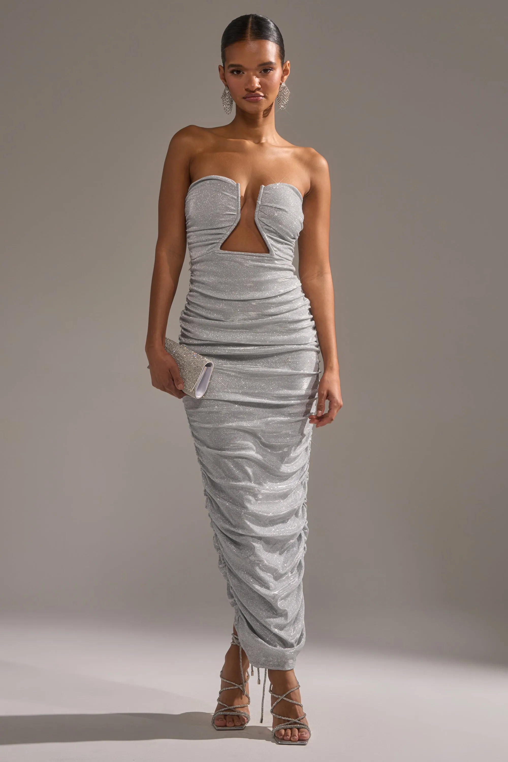 CANT GET ENOUGH SLINKY RUCHED MAXI DRESS sold by AKIRA product image thumbnail 2
