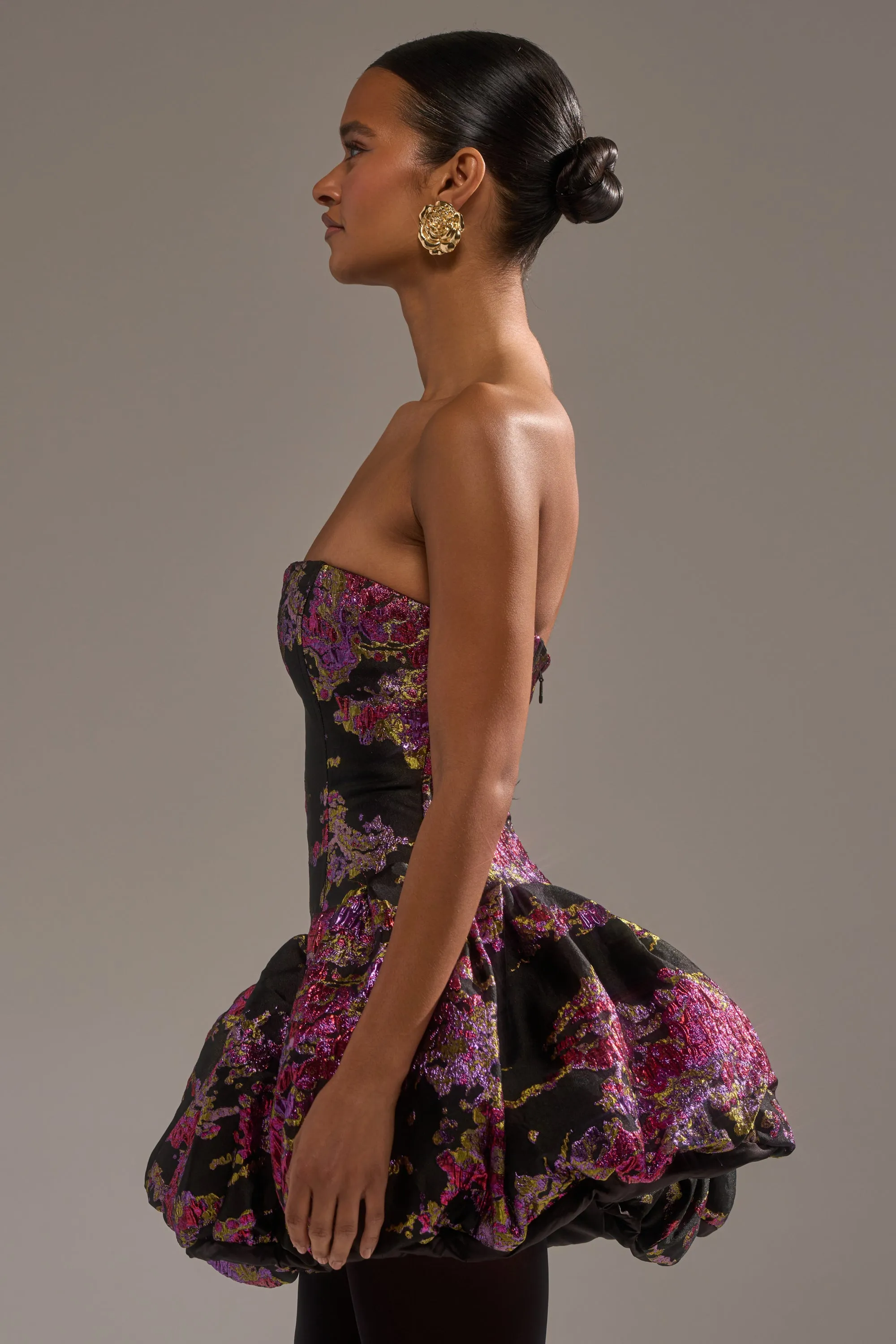 SHOW STOPPER BROCADE MINI DRESS IN PURPLE sold by AKIRA product image thumbnail 4
