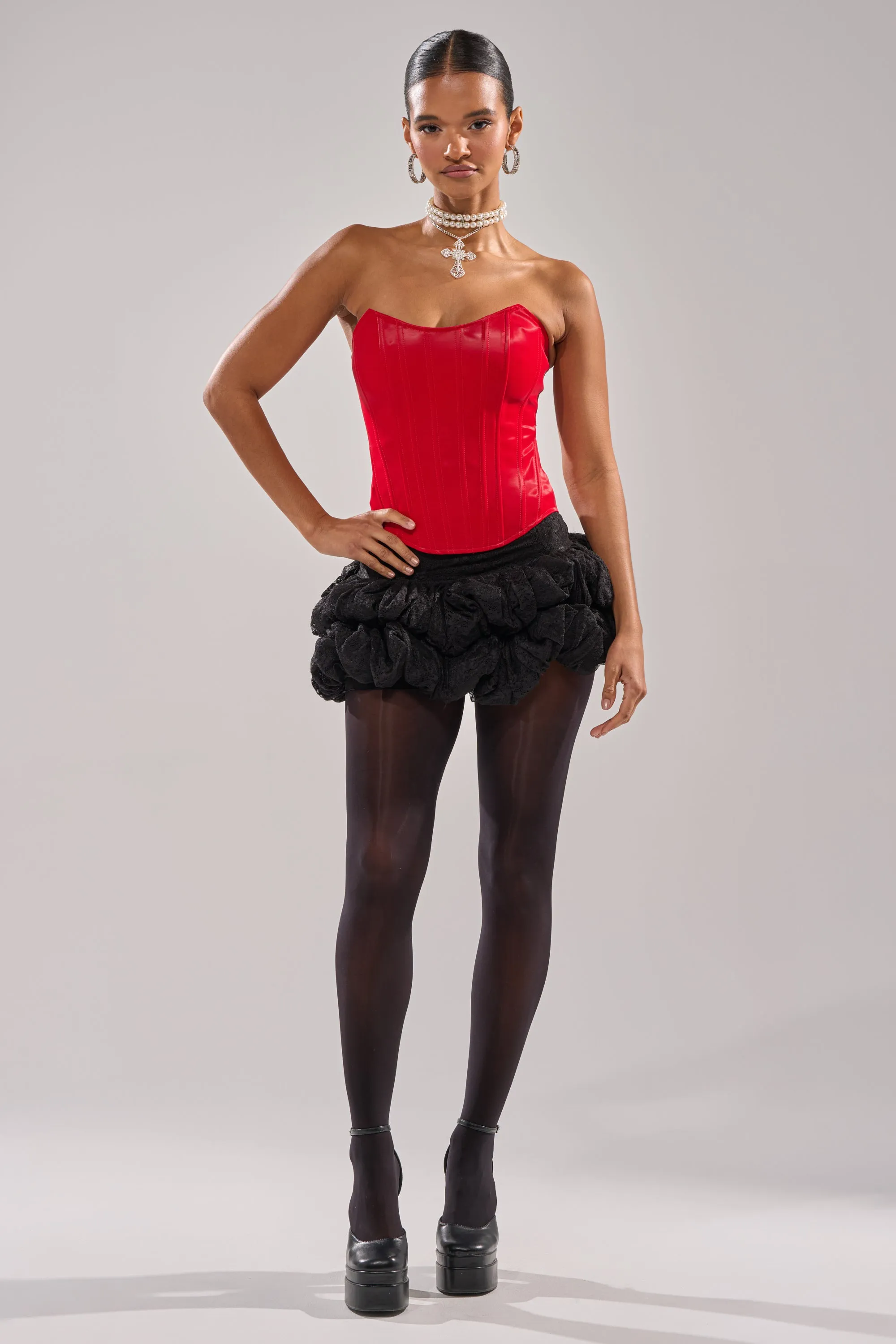 STAY OUT MY WAY CORSET IN RED sold by AKIRA product image thumbnail 5