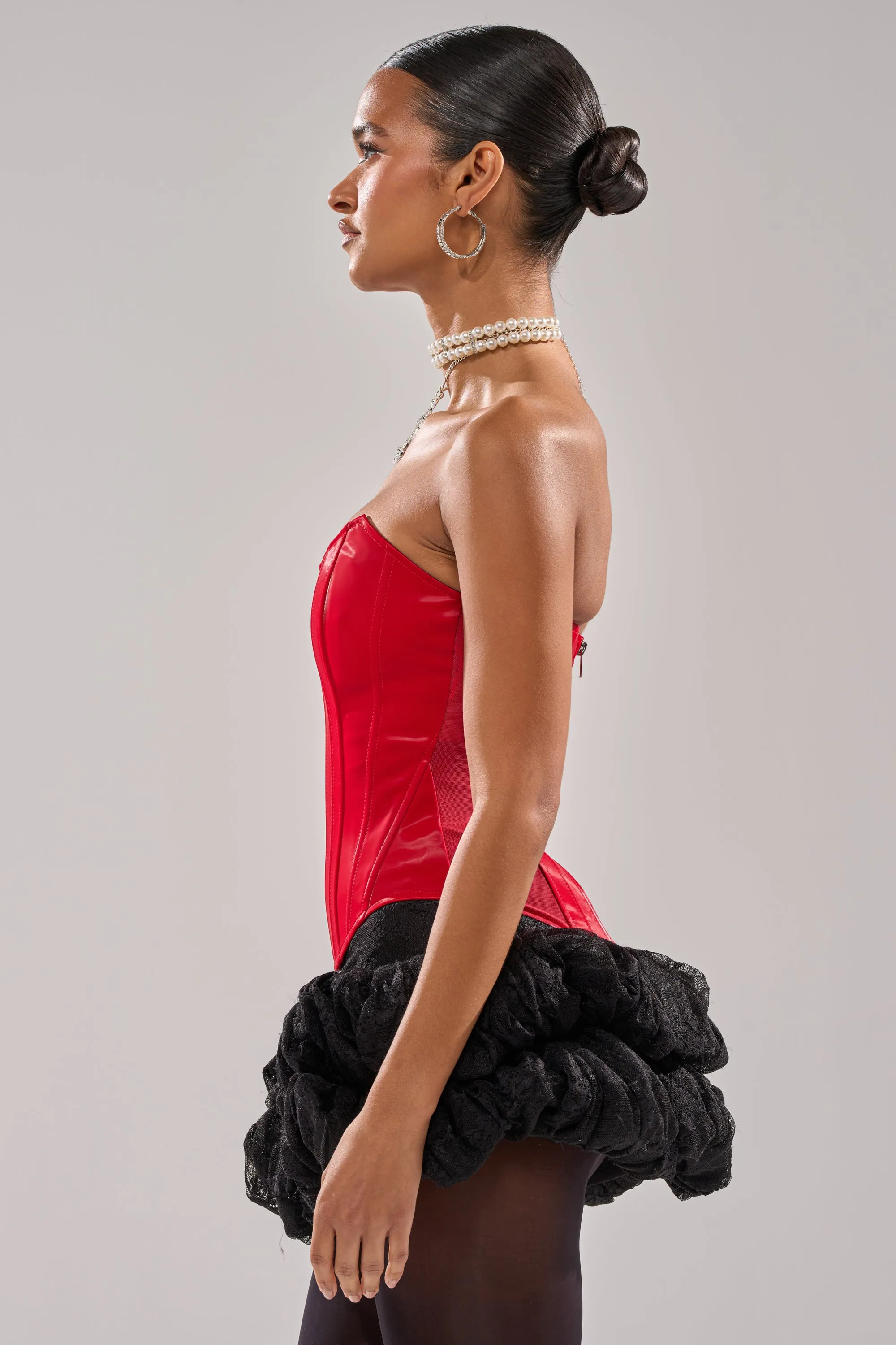 STAY OUT MY WAY CORSET IN RED sold by AKIRA product image thumbnail 3