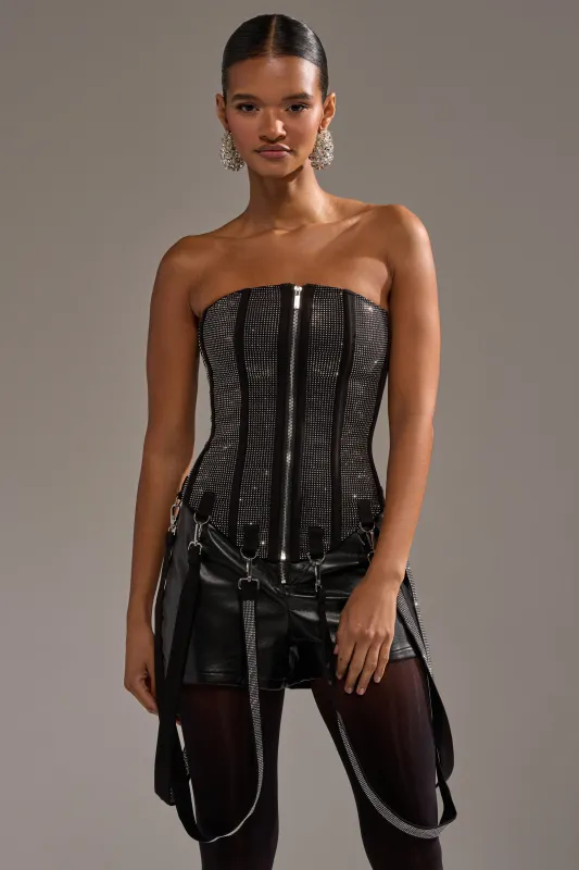 MORE CHAMPAGNE PLEASE RHINESTONE CORSET sold by AKIRA