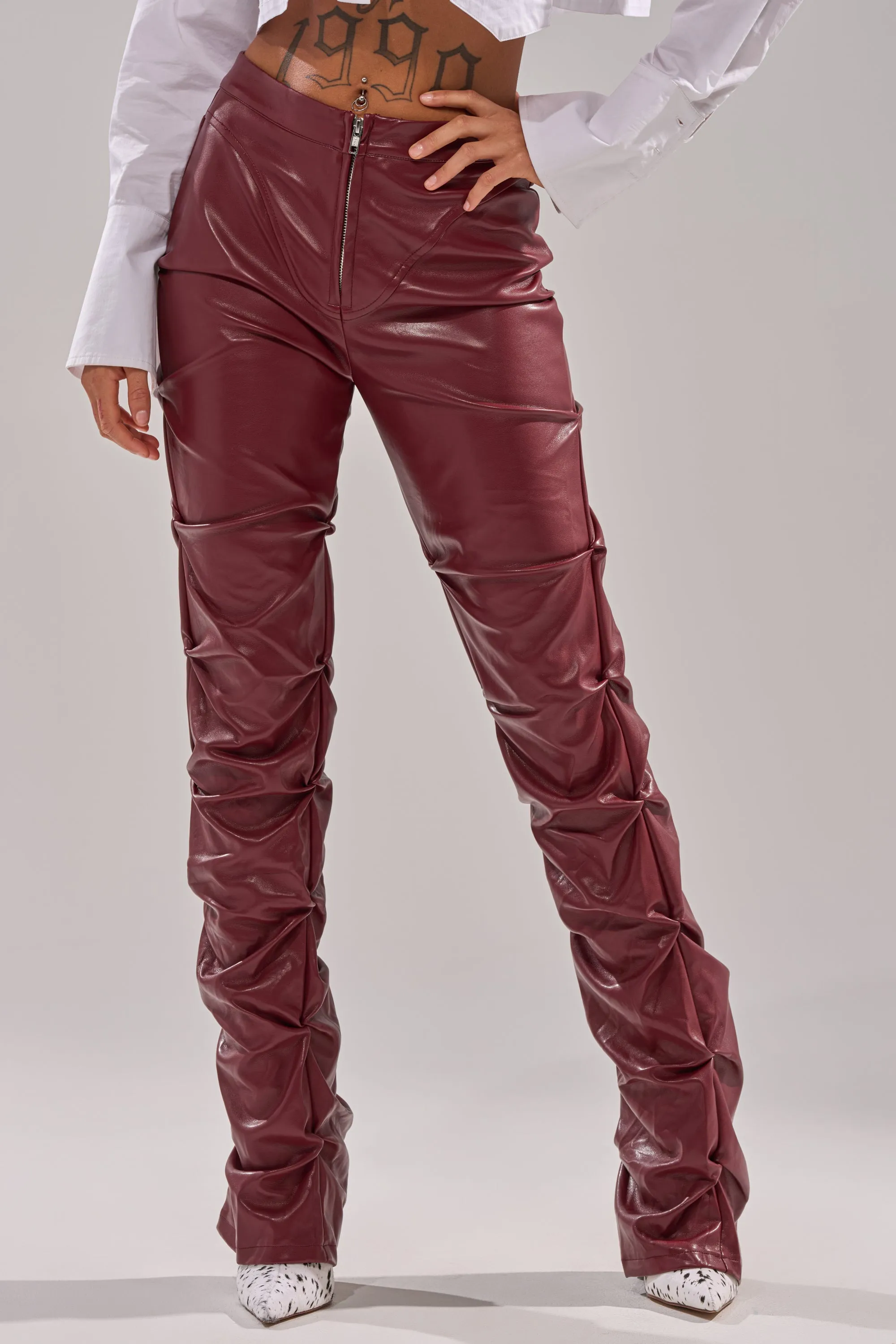 DOWN AND DIRTY FAUX LEATHER PANT sold by AKIRA product image thumbnail 2