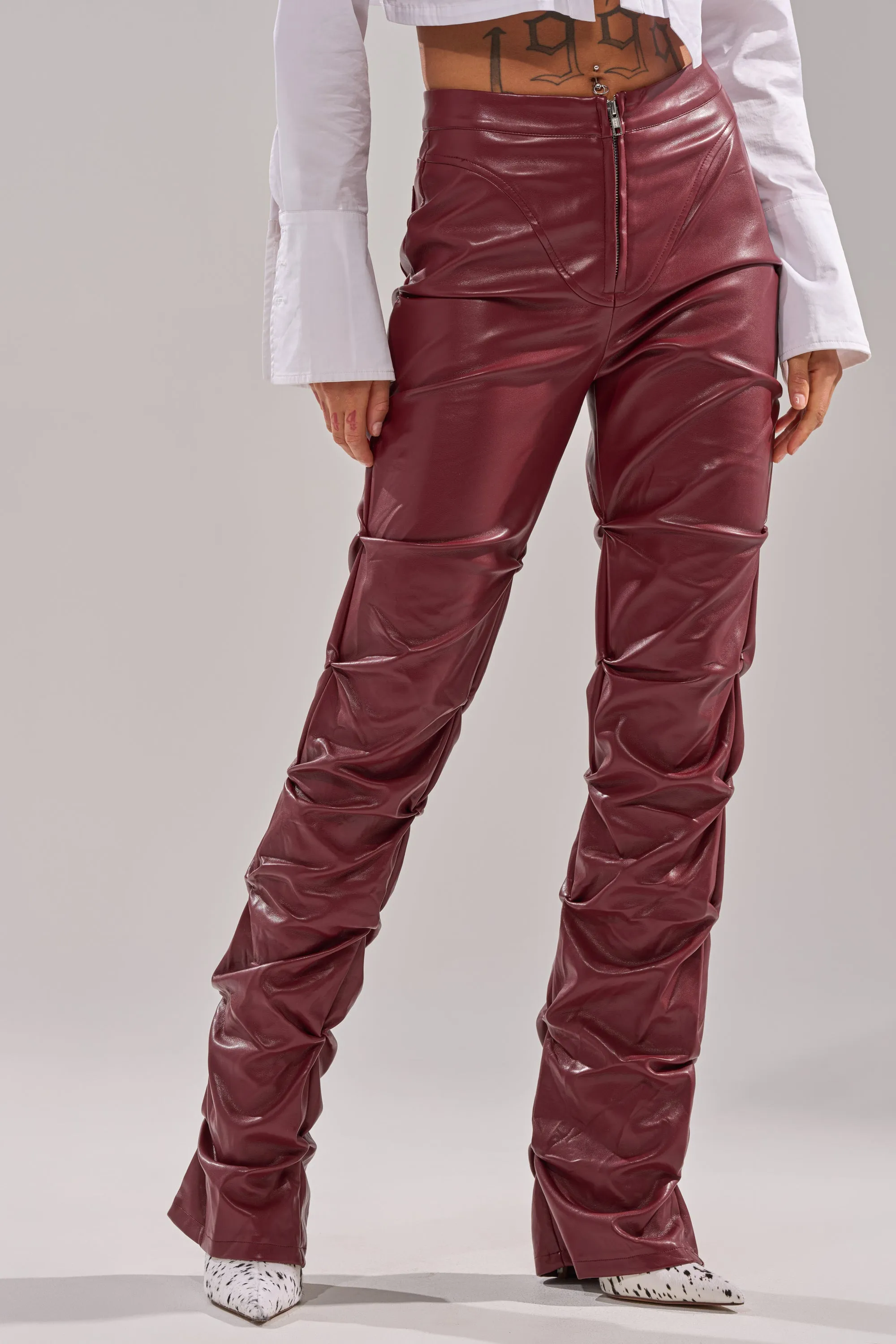 DOWN AND DIRTY FAUX LEATHER PANT sold by AKIRA product image thumbnail 3