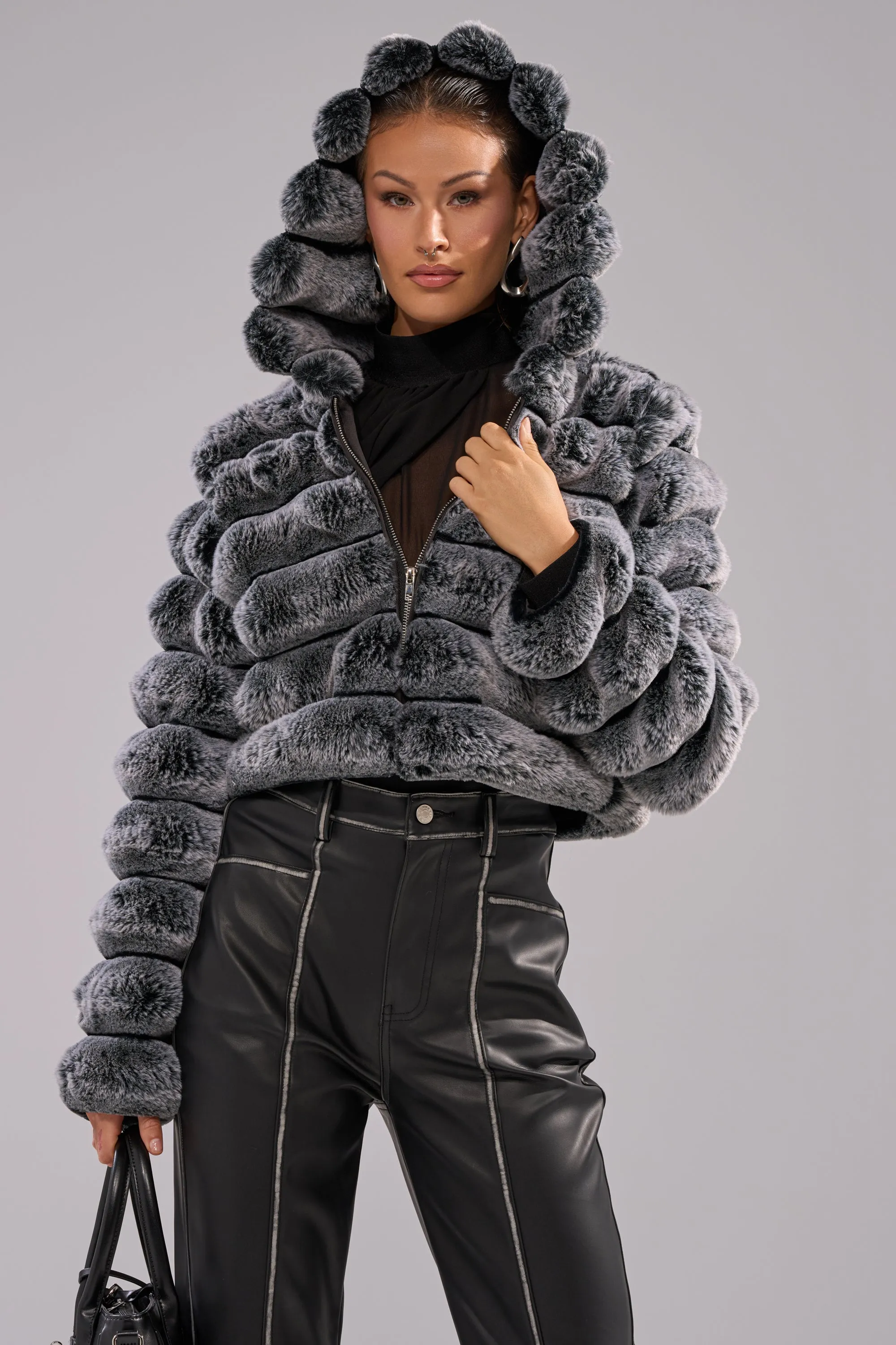 POPCORN FAUX FUR IN GREY sold by AKIRA product image thumbnail 4