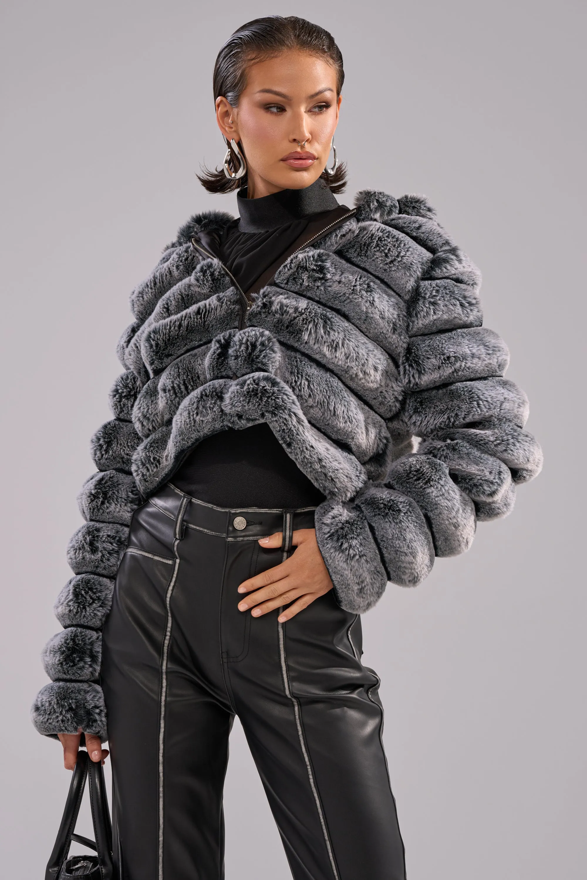 POPCORN FAUX FUR IN GREY sold by AKIRA product image thumbnail 2