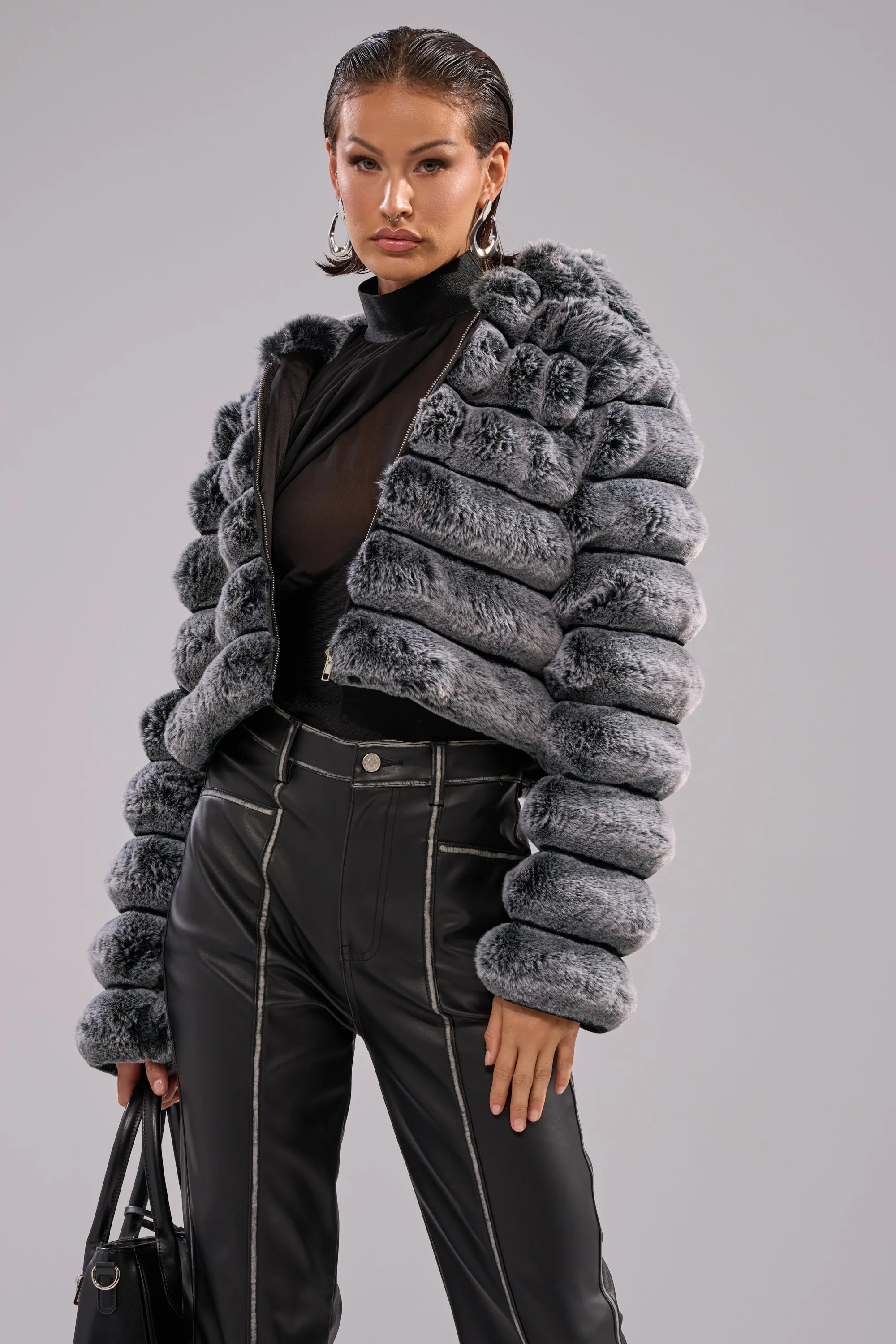 POPCORN FAUX FUR IN GREY sold by AKIRA product image thumbnail 5