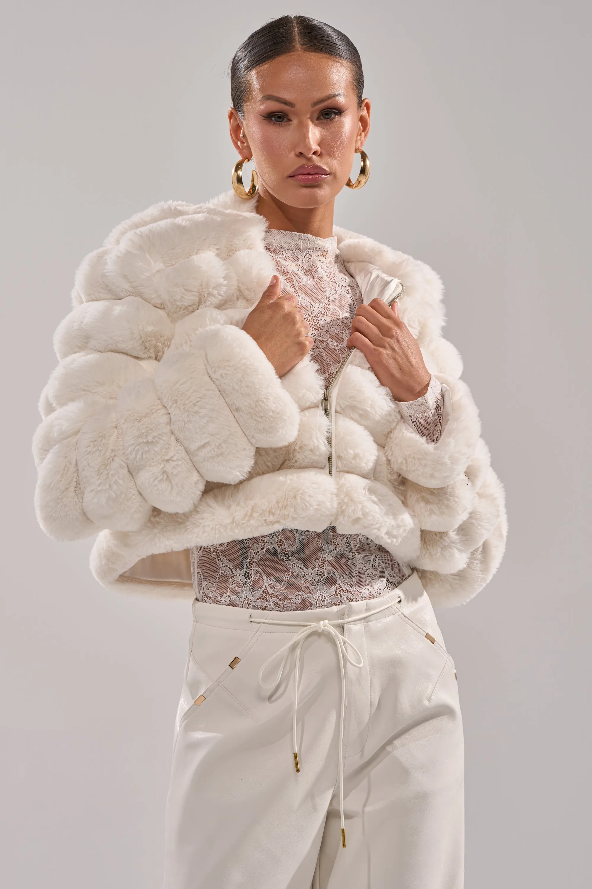 POPCORN FAUX FUR IN WHITE sold by AKIRA product image thumbnail 4