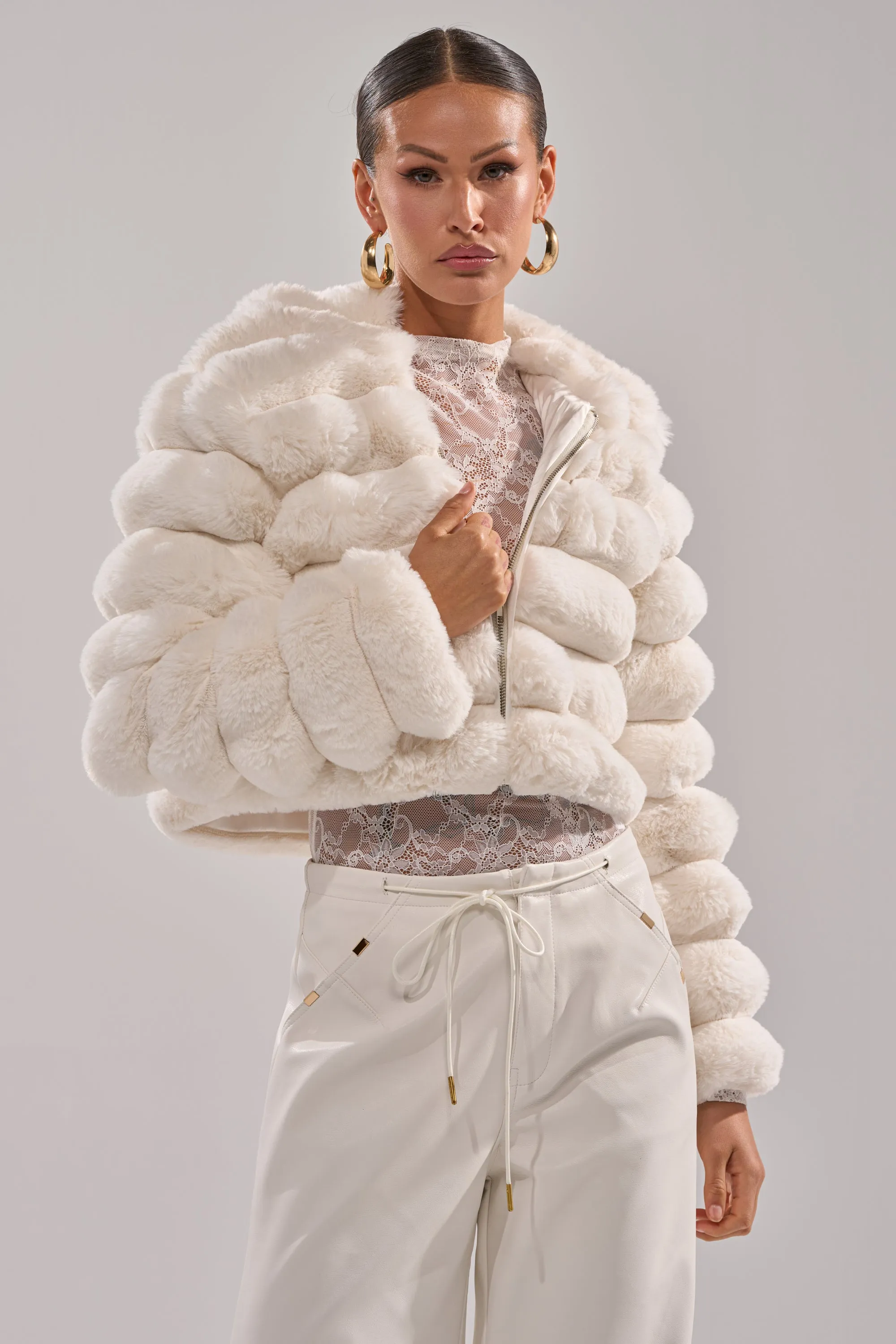 POPCORN FAUX FUR IN WHITE sold by AKIRA product image thumbnail 3
