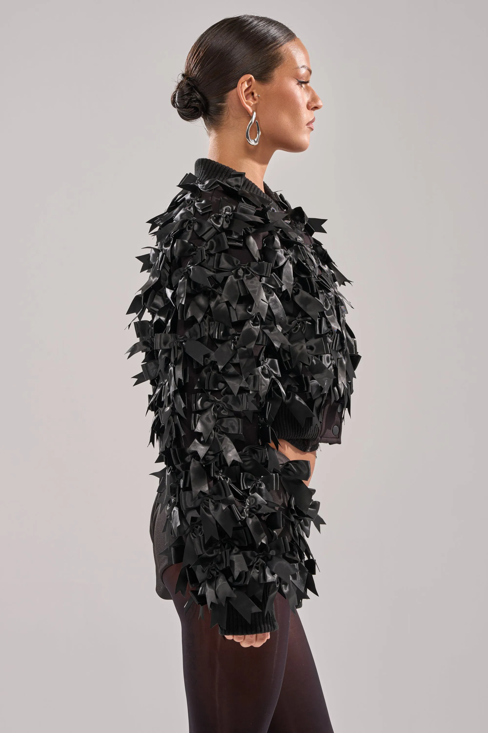 BOW DOWN SATIN BOMBER sold by AKIRA product image thumbnail 5