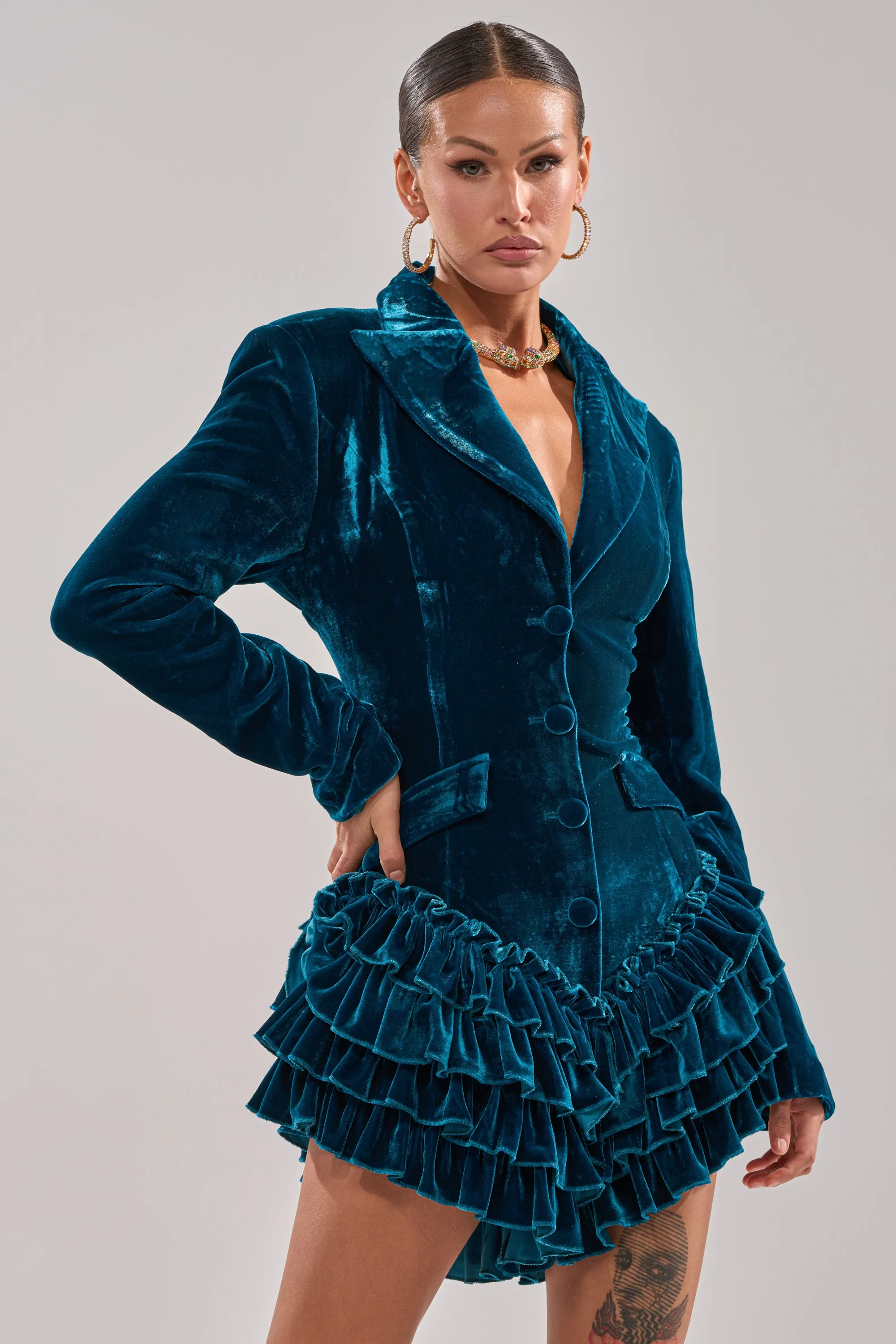 SHE'S ROYALTY VELVET ROMPER sold by AKIRA product image thumbnail 4