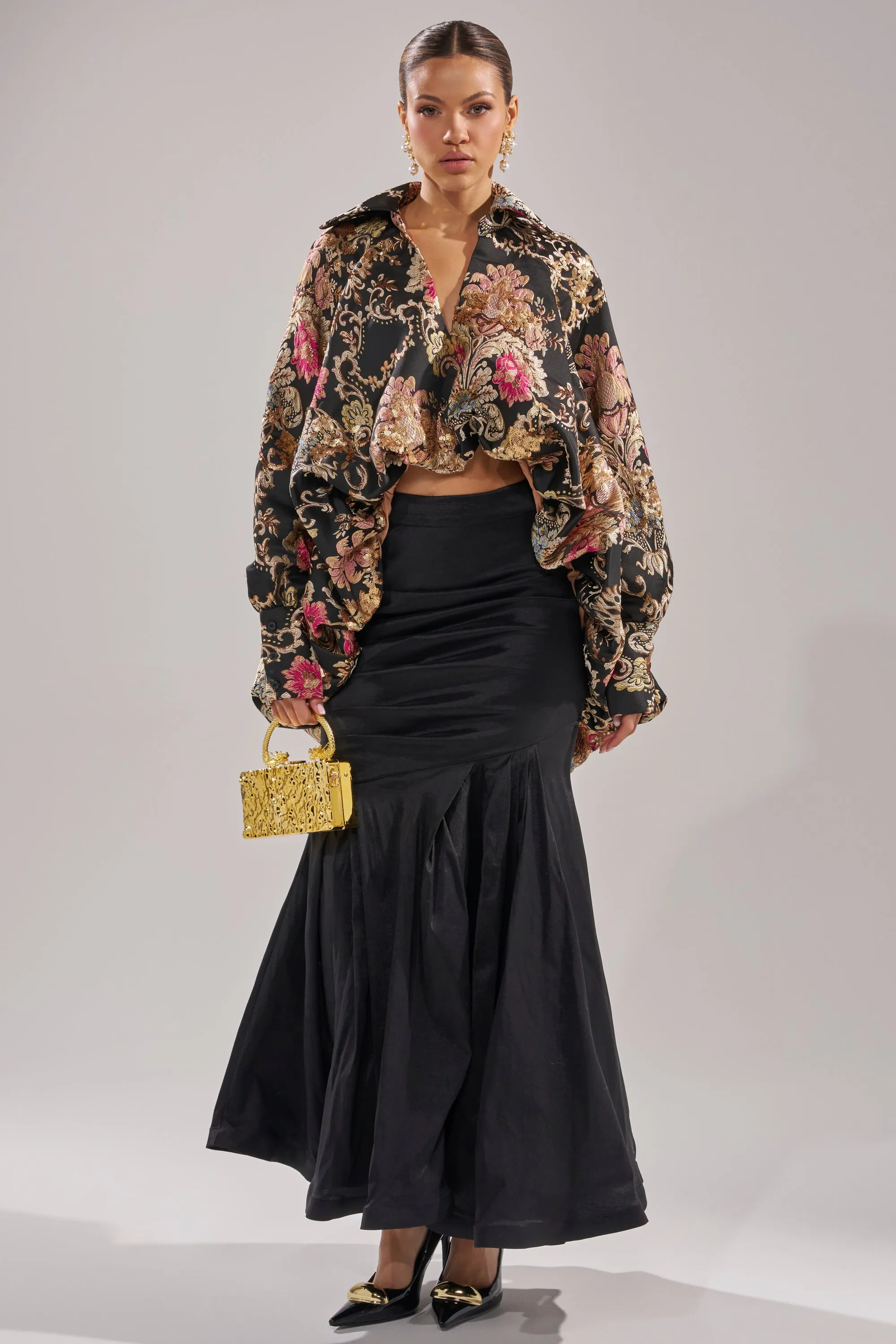 QUEEN OF IT ALL MAXI SKIRT sold by AKIRA product image thumbnail 4