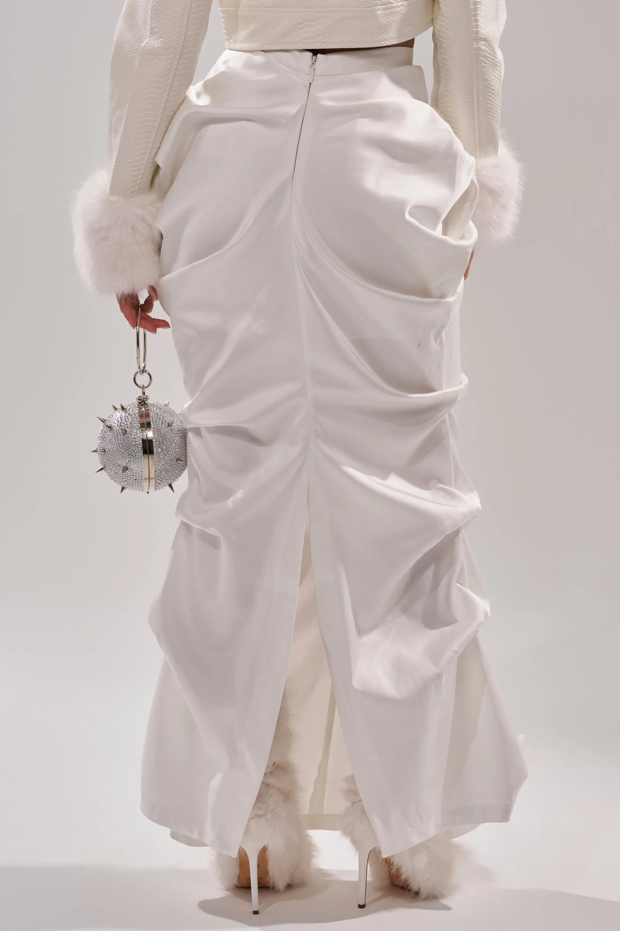 FEELING THE VIBES SATIN MAXI SKIRT sold by AKIRA product image thumbnail 5