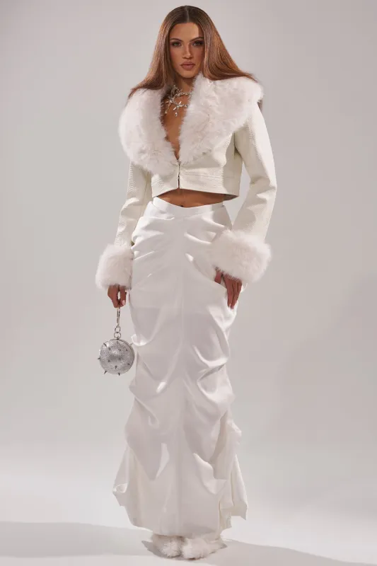 FEELING THE VIBES SATIN MAXI SKIRT sold by AKIRA