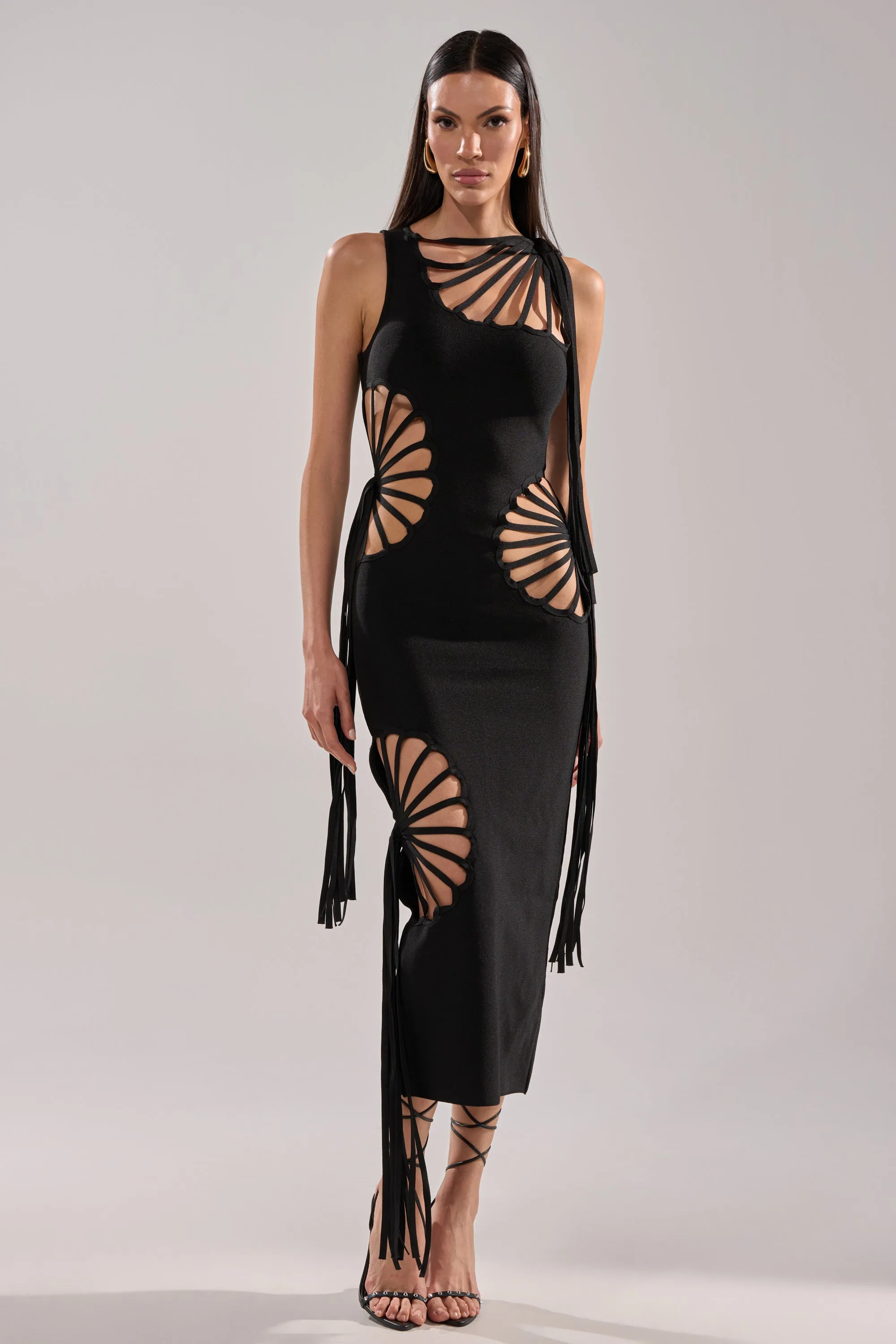 BROOKE CUTOUT MIDI DRESS sold by AKIRA