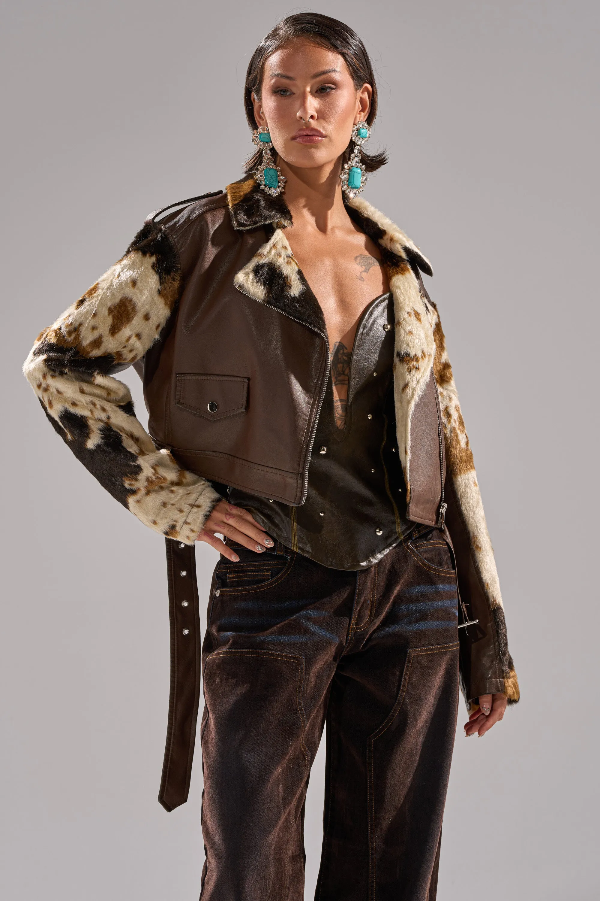 OUT WEST CROPPED MOTO sold by AKIRA product image thumbnail 2