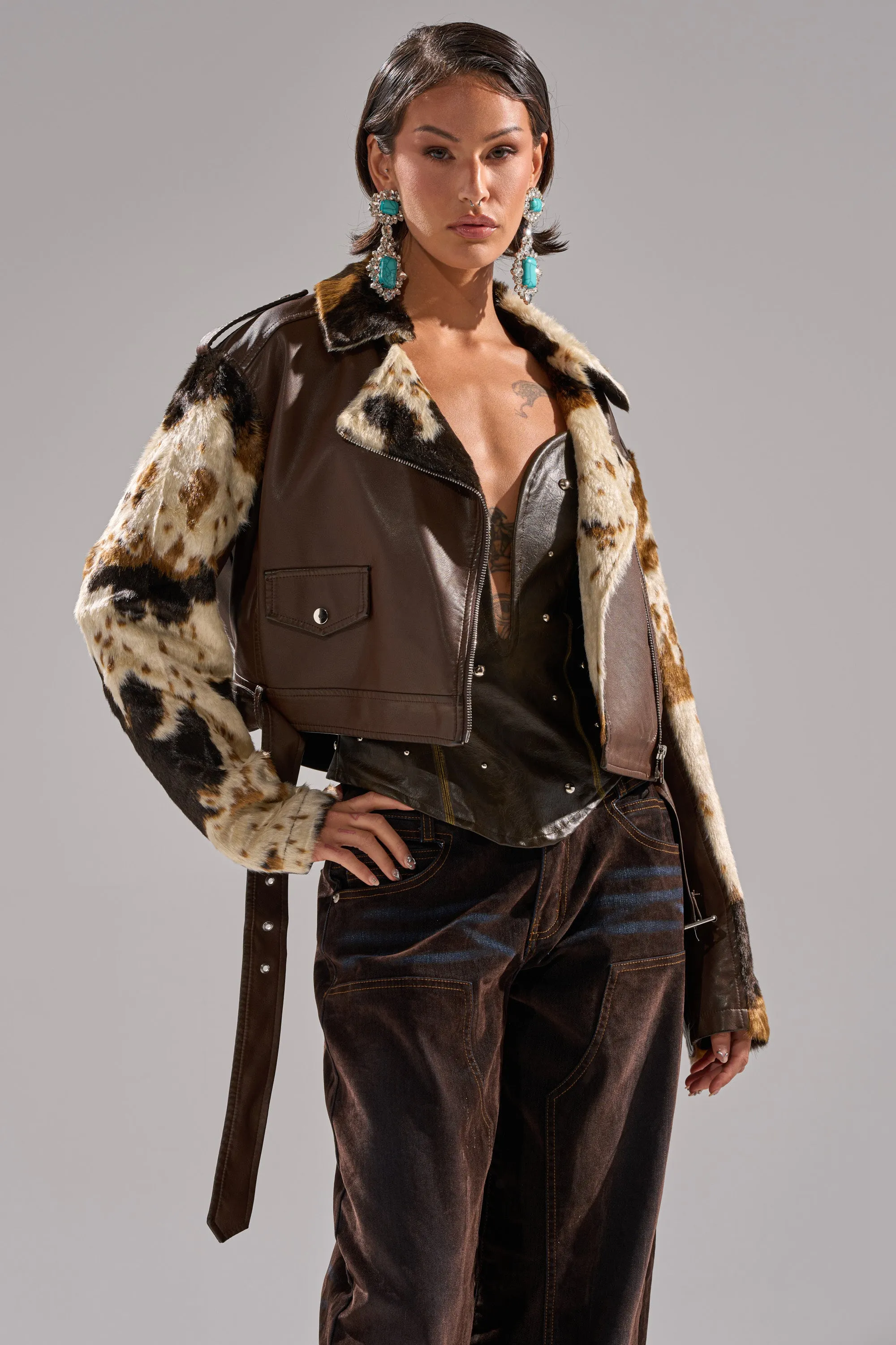 OUT WEST CROPPED MOTO sold by AKIRA product image thumbnail 4