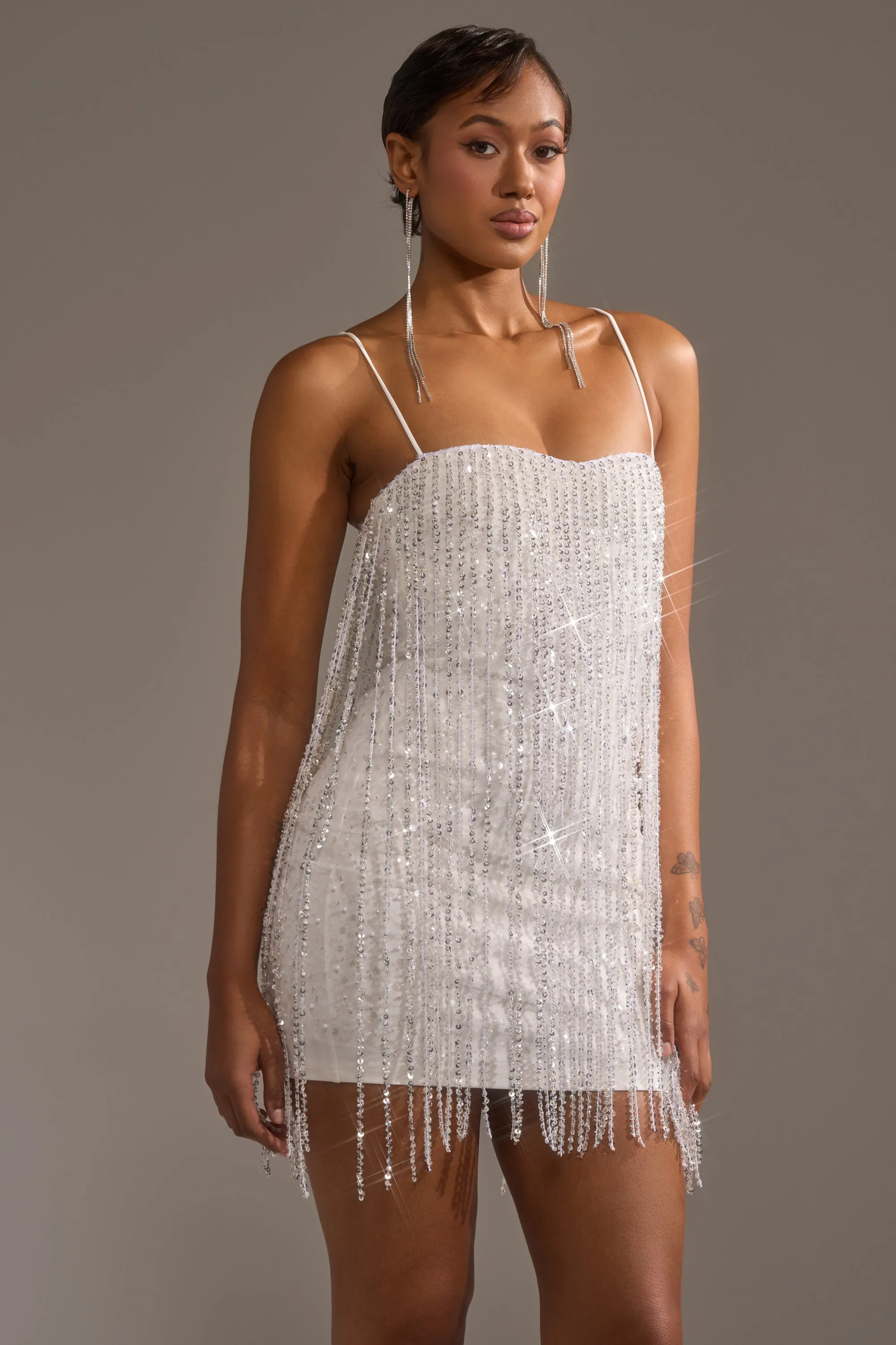 CAME THRU DRIPPIN' FRINGE MINI DRESS sold by AKIRA product image thumbnail 3