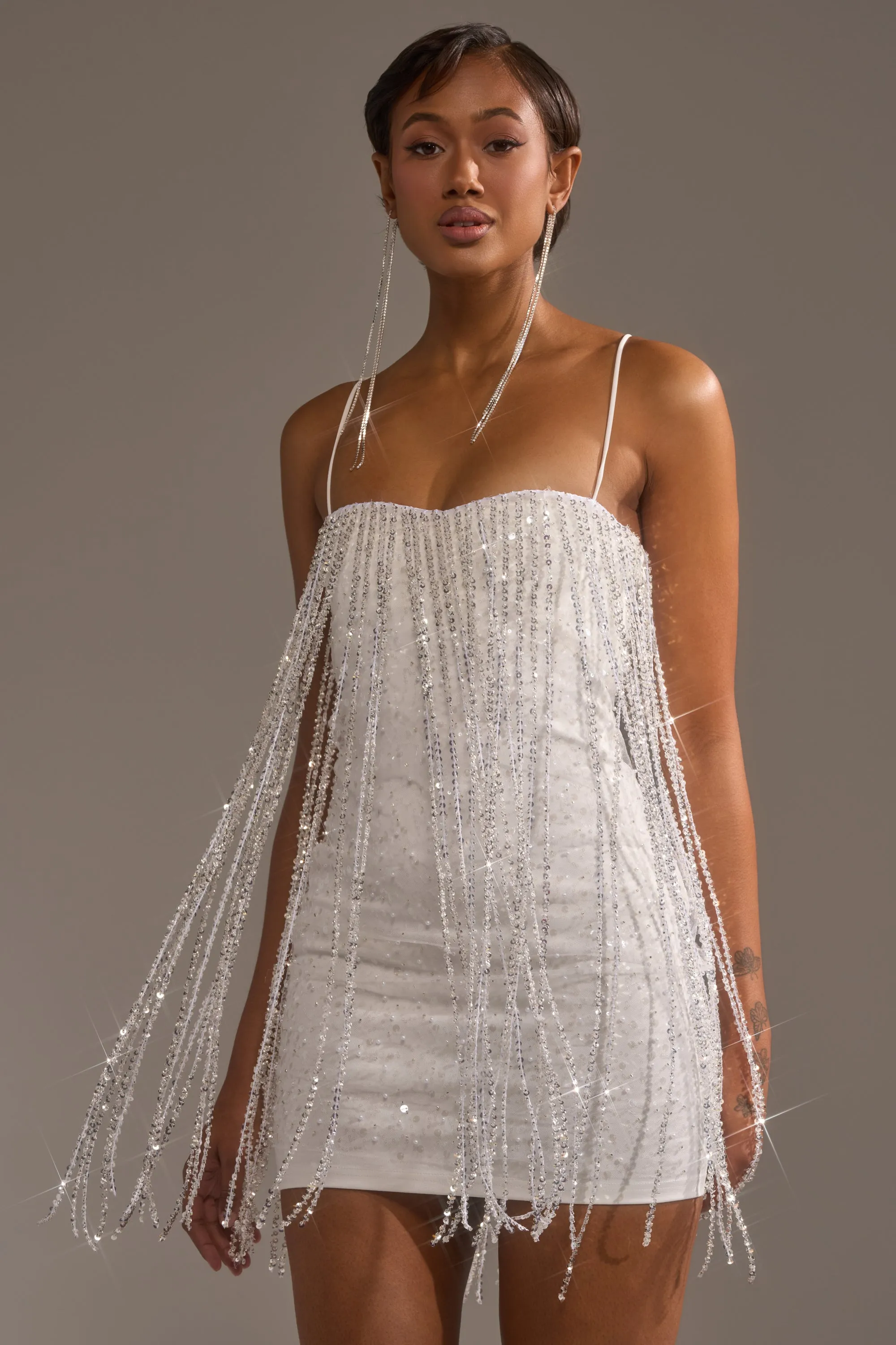 CAME THRU DRIPPIN' FRINGE MINI DRESS sold by AKIRA product image thumbnail 4