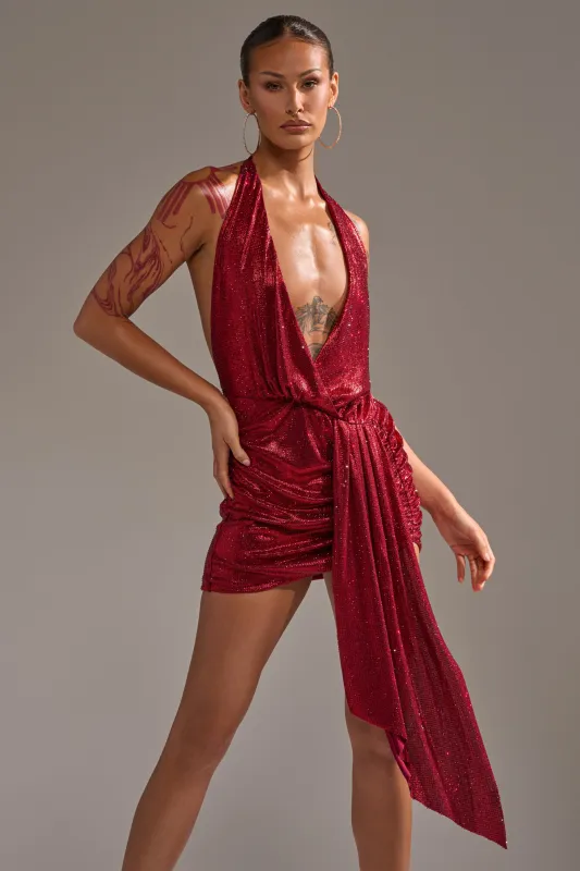 DREAM GIRL RHINESTONE DRESS IN RED sold by AKIRA