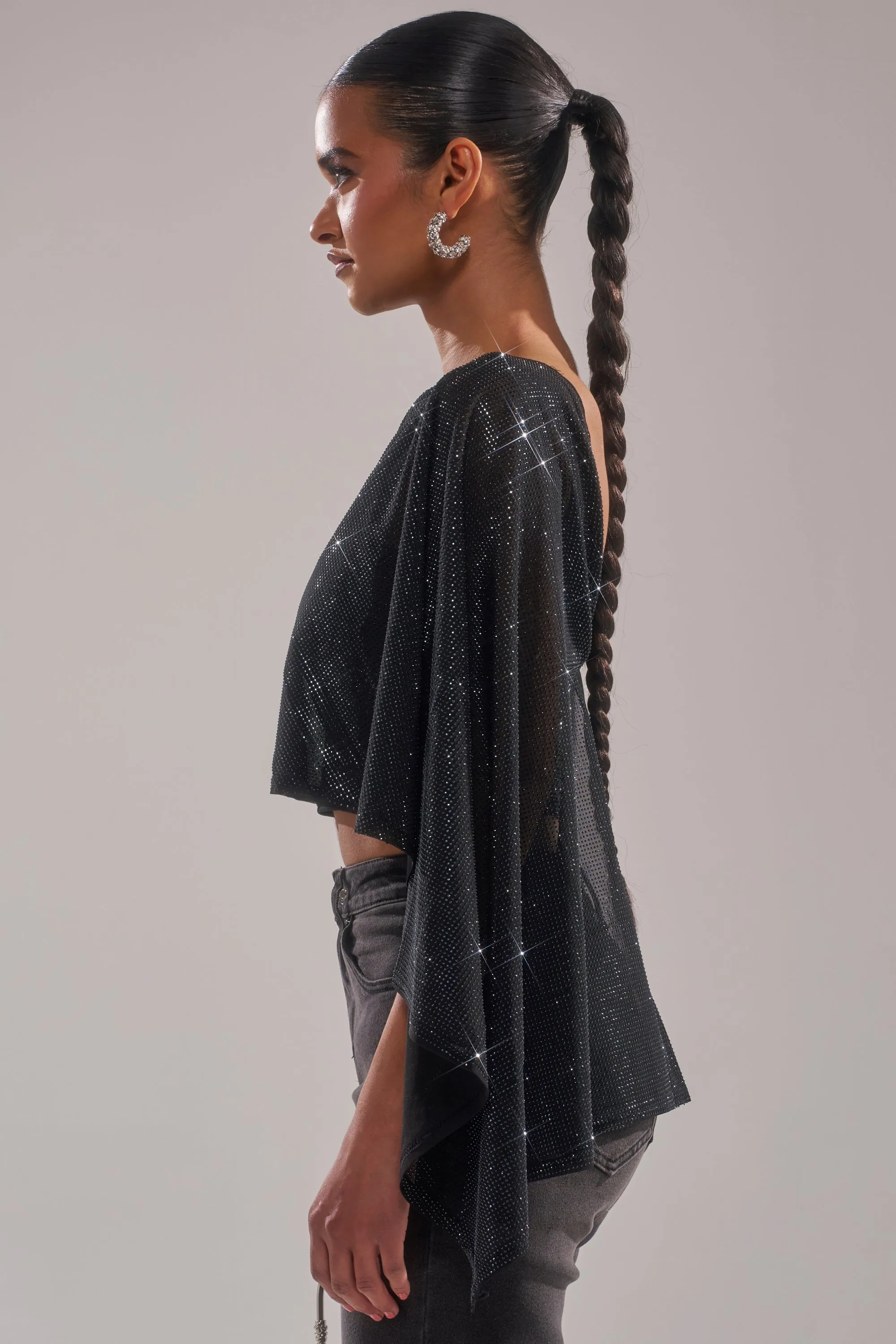 TOO HOT FOR YOU RHINESTONE MESH TOP sold by AKIRA product image thumbnail 5