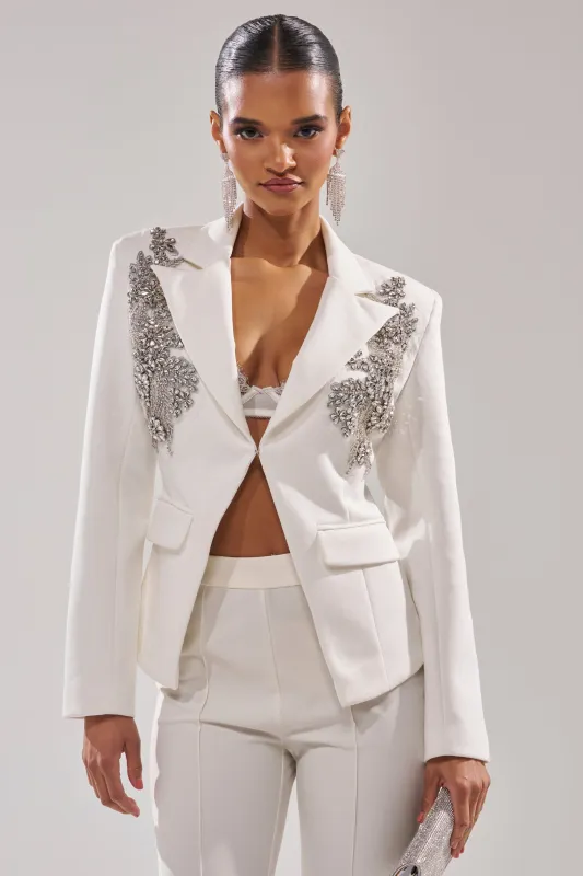 SPEND IT ALL ON ME EMBELLISHED BLAZER sold by AKIRA