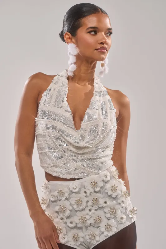 SHINE BRIGHT SEQUIN BLOUSE sold by AKIRA