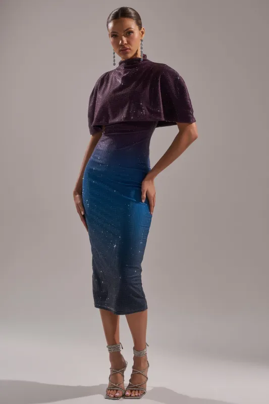 CHIC AF RHINESTONE MIDI DRESS sold by AKIRA