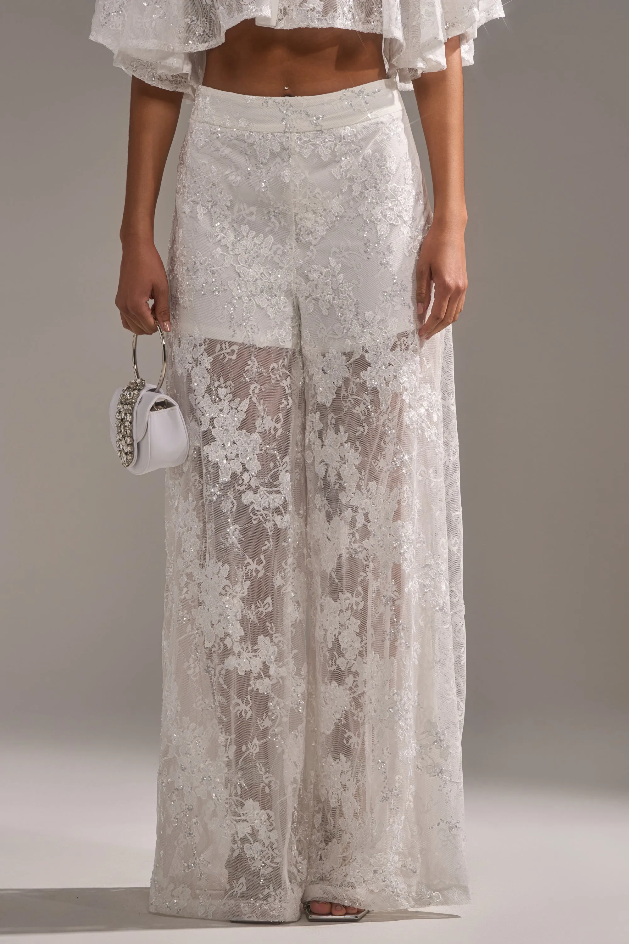 EVA LACE WIDE LEG PANT sold by AKIRA product image thumbnail 3