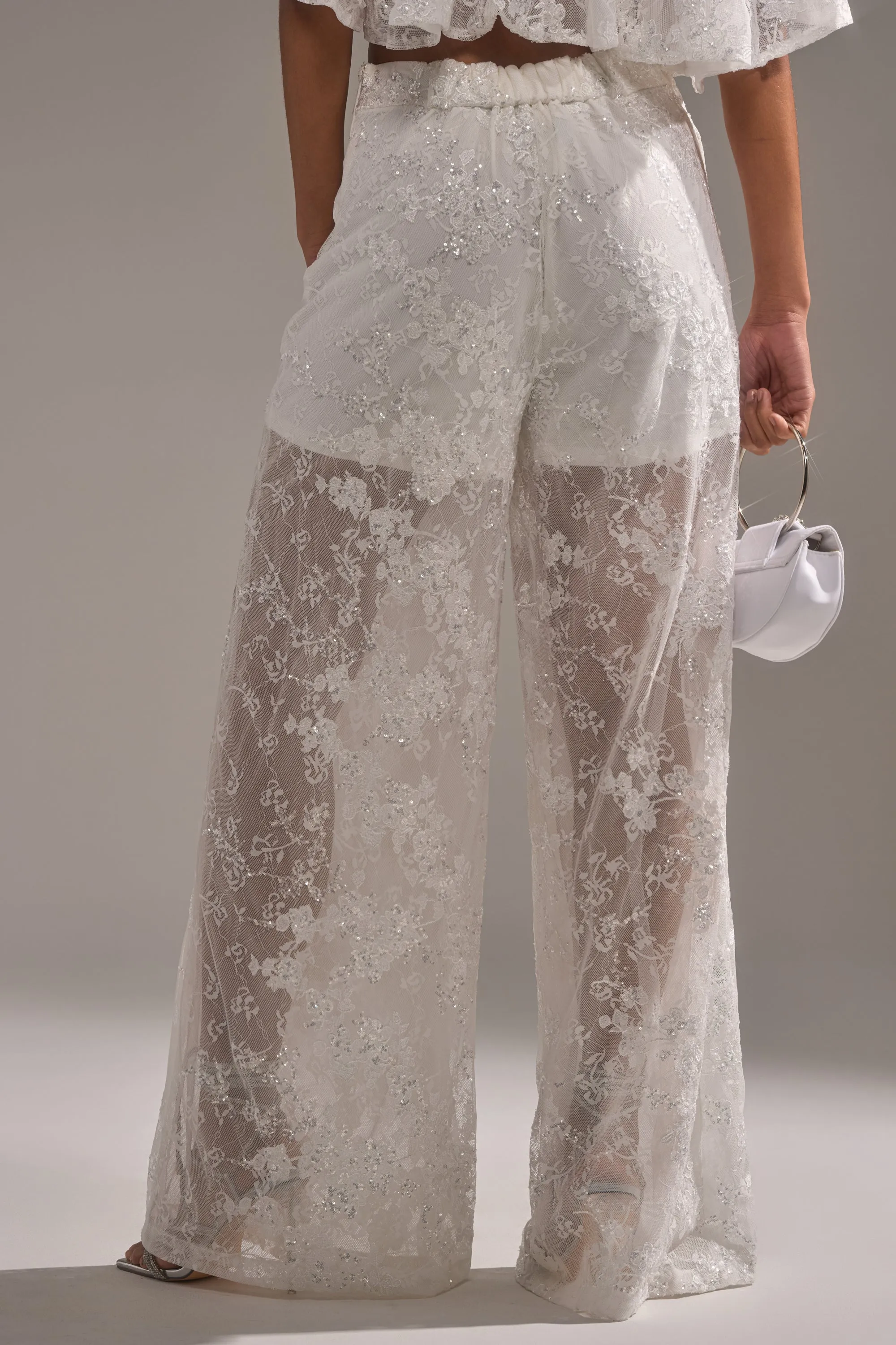 EVA LACE WIDE LEG PANT sold by AKIRA product image thumbnail 5