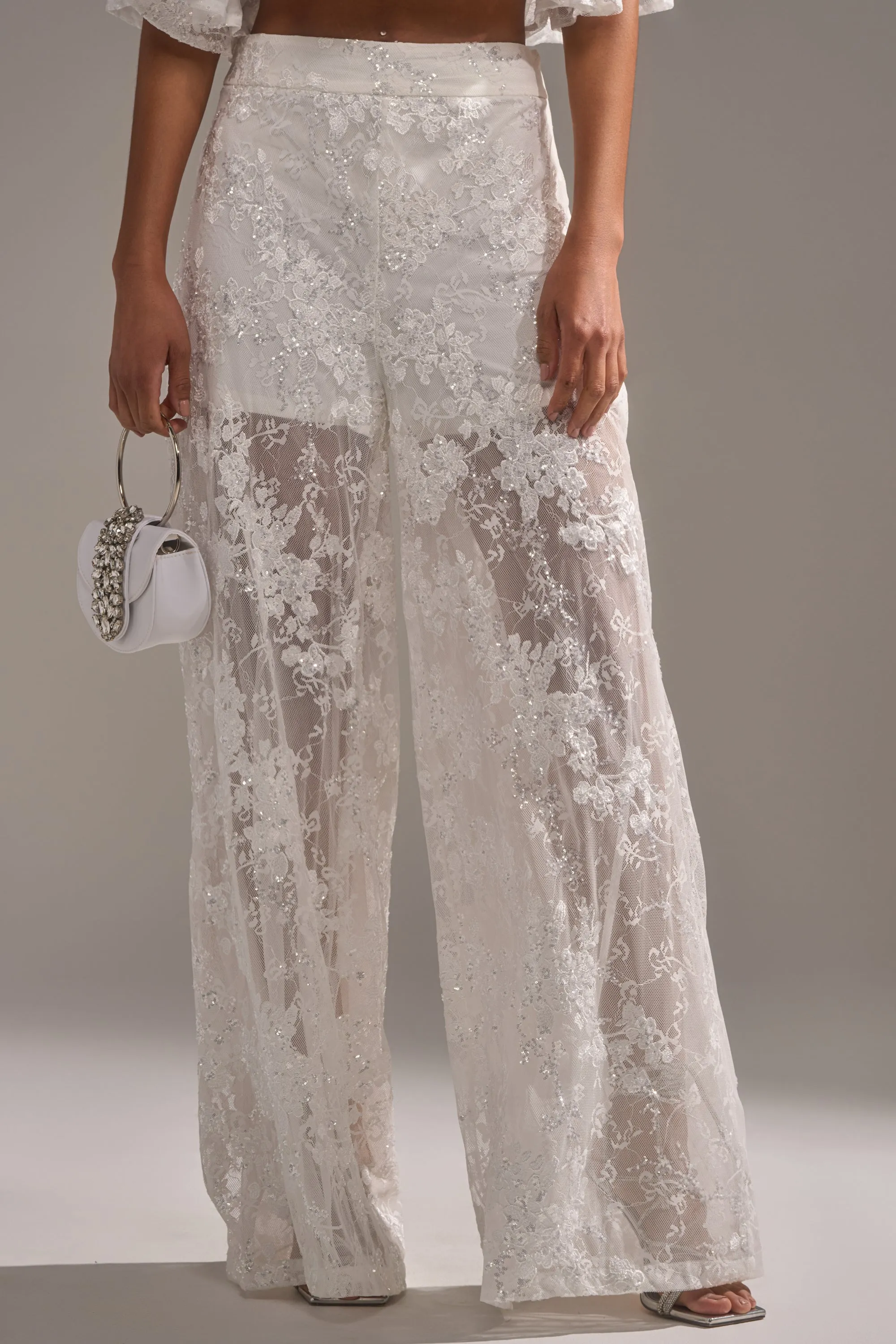EVA LACE WIDE LEG PANT sold by AKIRA product image thumbnail 2