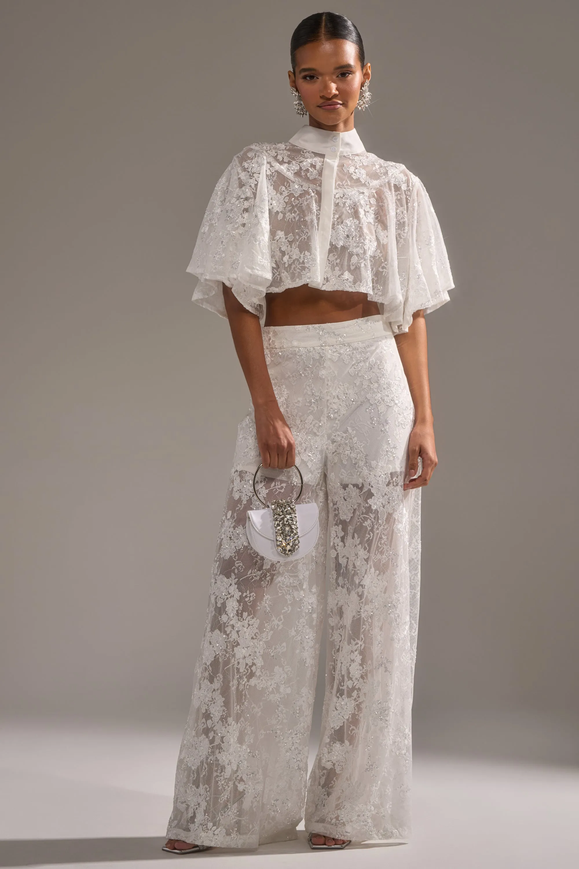 EVA LACE WIDE LEG PANT sold by AKIRA
