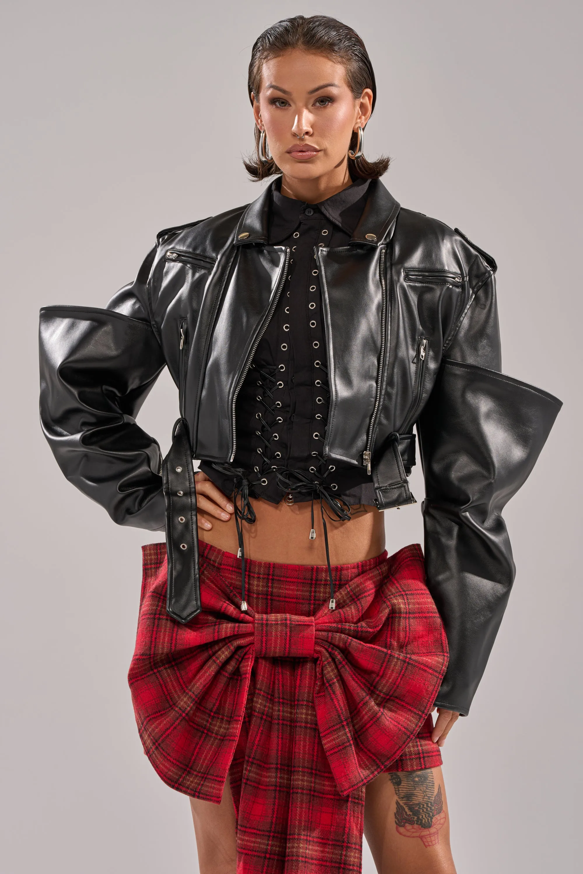 STACK IT UP CROPPED MOTO sold by AKIRA product image thumbnail 3