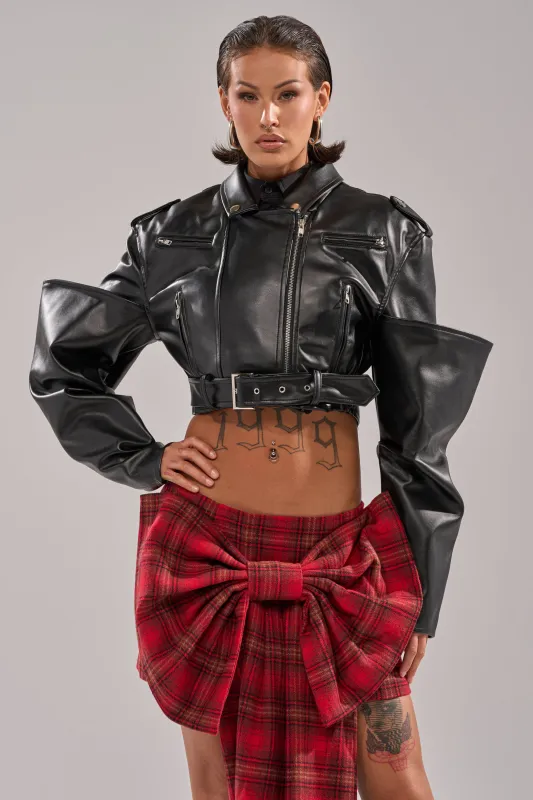 STACK IT UP CROPPED MOTO sold by AKIRA